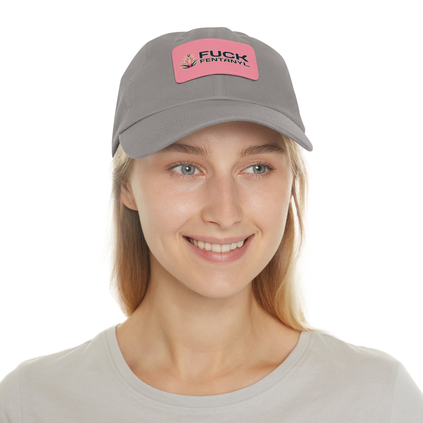 Fuck Fentanyl baseball cap with Leather Patch (Rectangle)