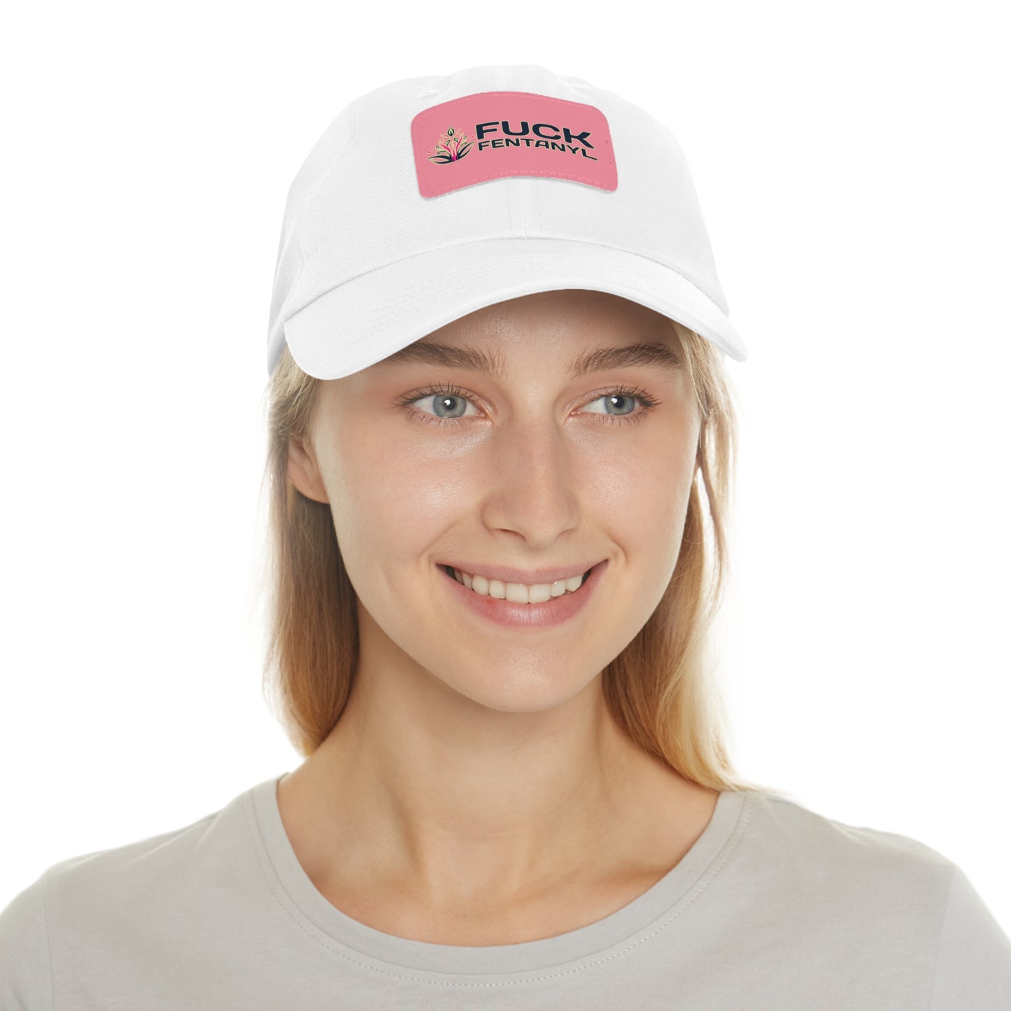 Fuck Fentanyl baseball cap with Leather Patch (Rectangle)