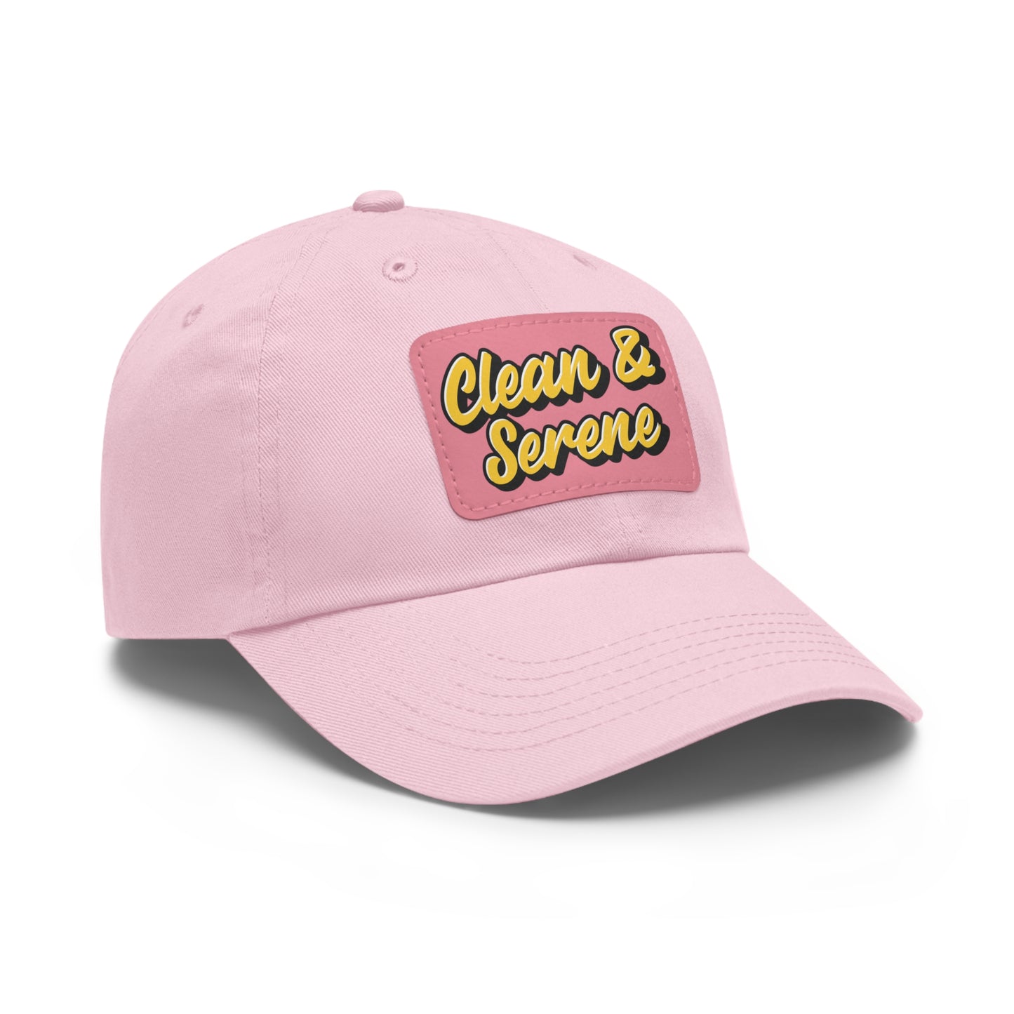 Clean and Serene Dad Hat with Leather Patch (Rectangle)
