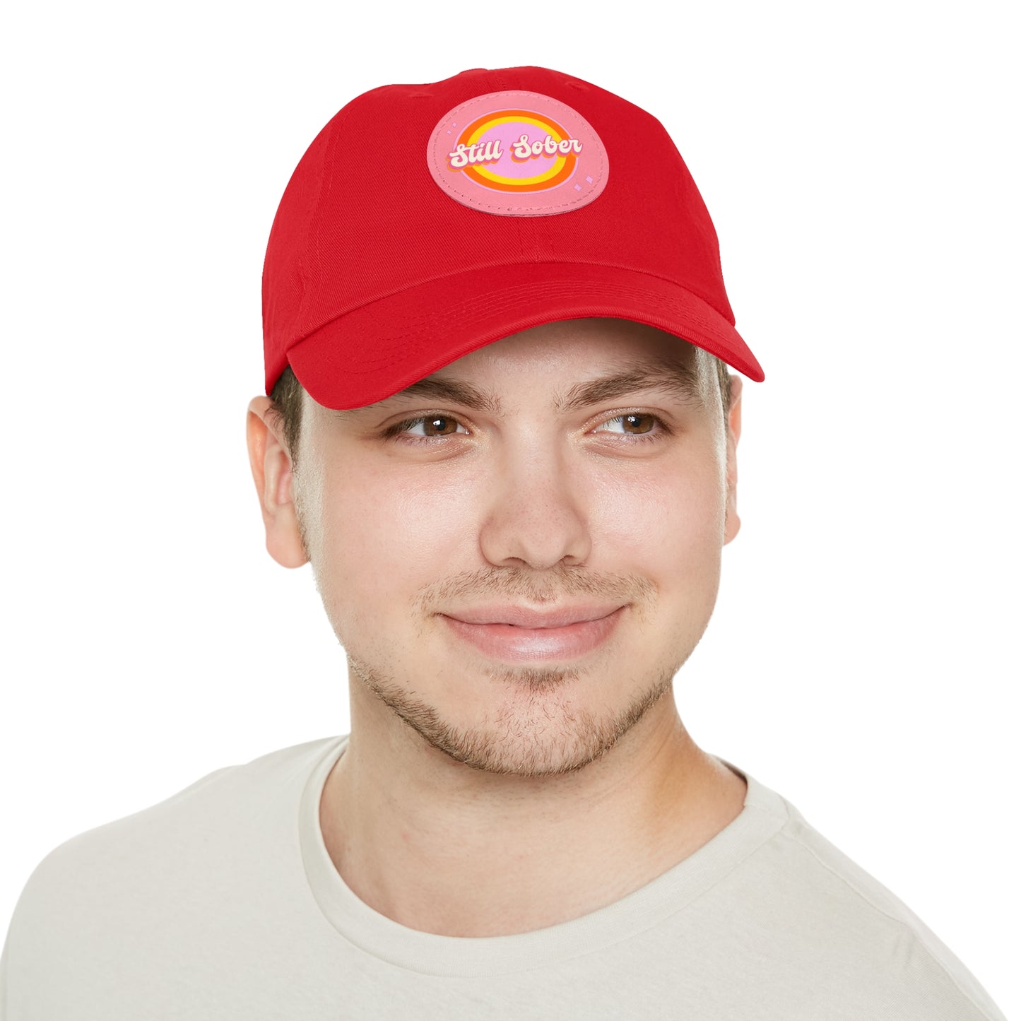 Still Sober Dad Hat with Leather Patch (Round)