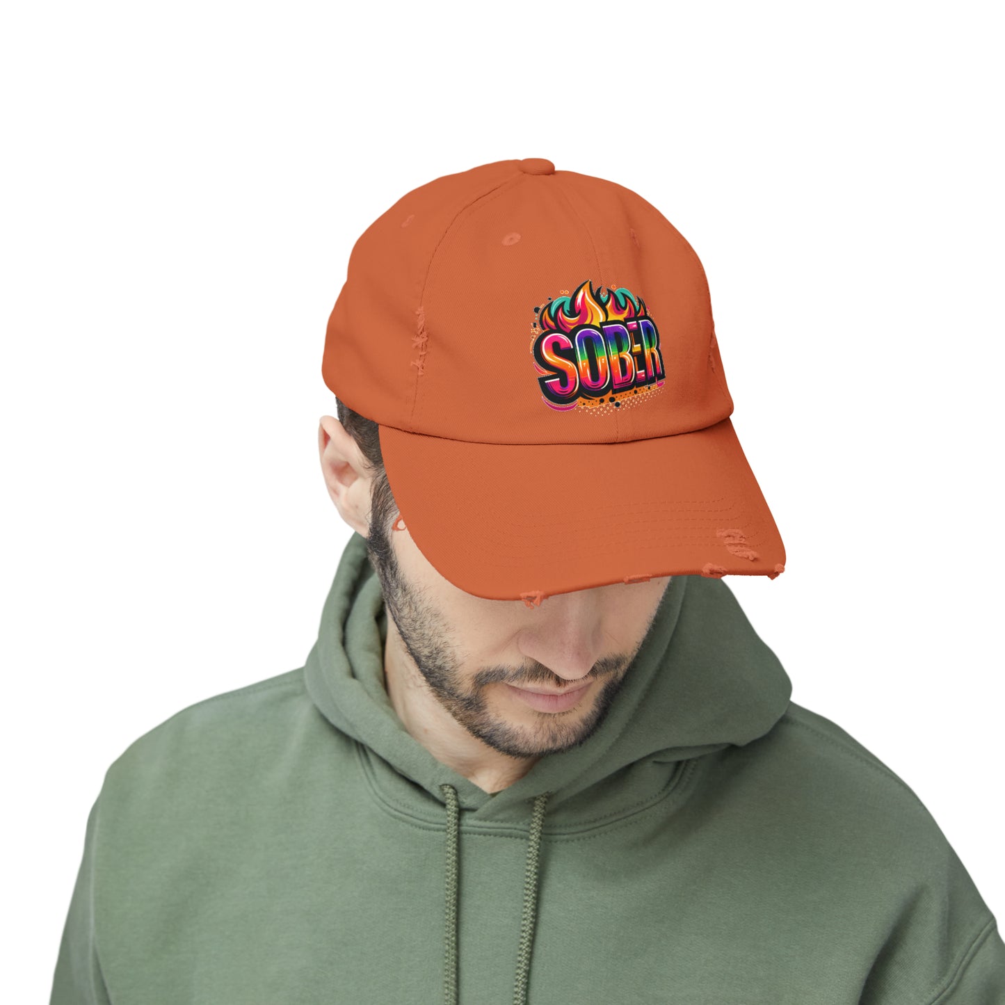 Sober Unisex Distressed Cap