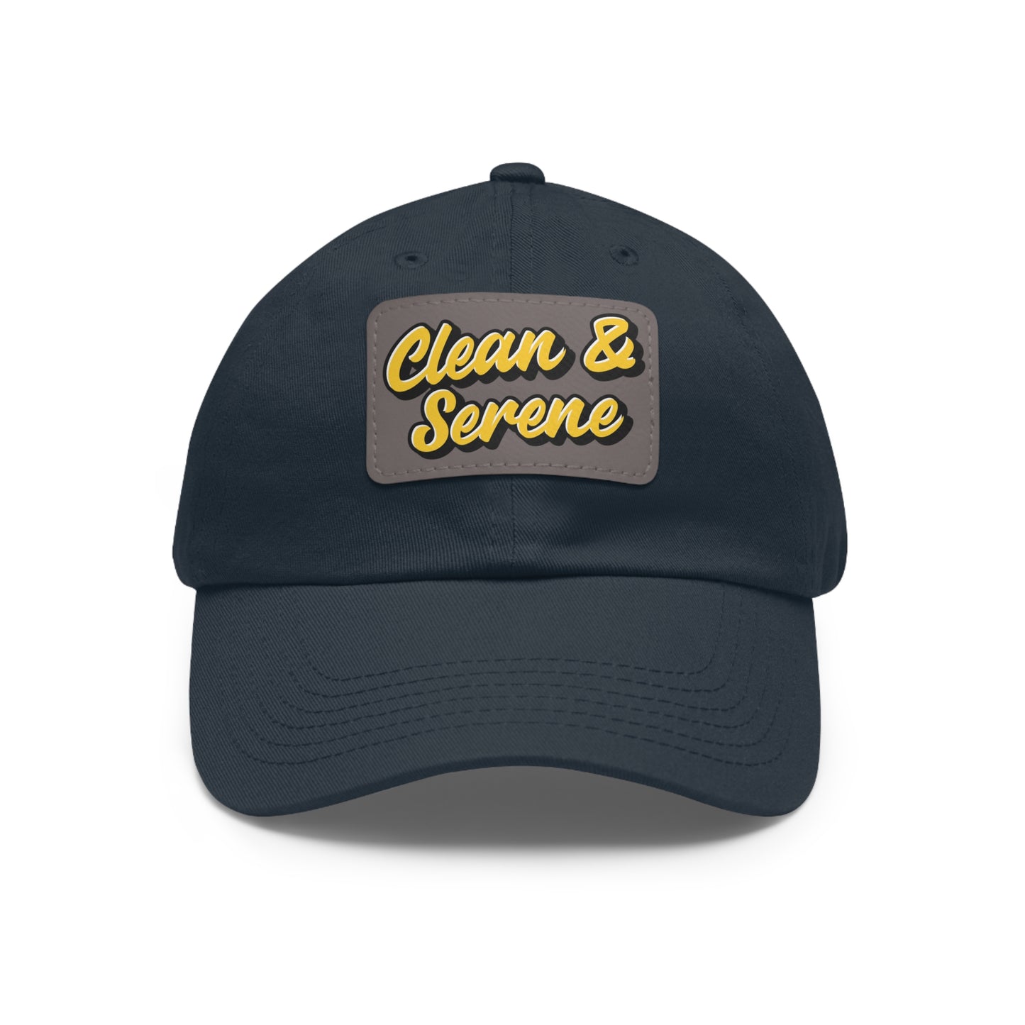 Clean and Serene Dad Hat with Leather Patch (Rectangle)