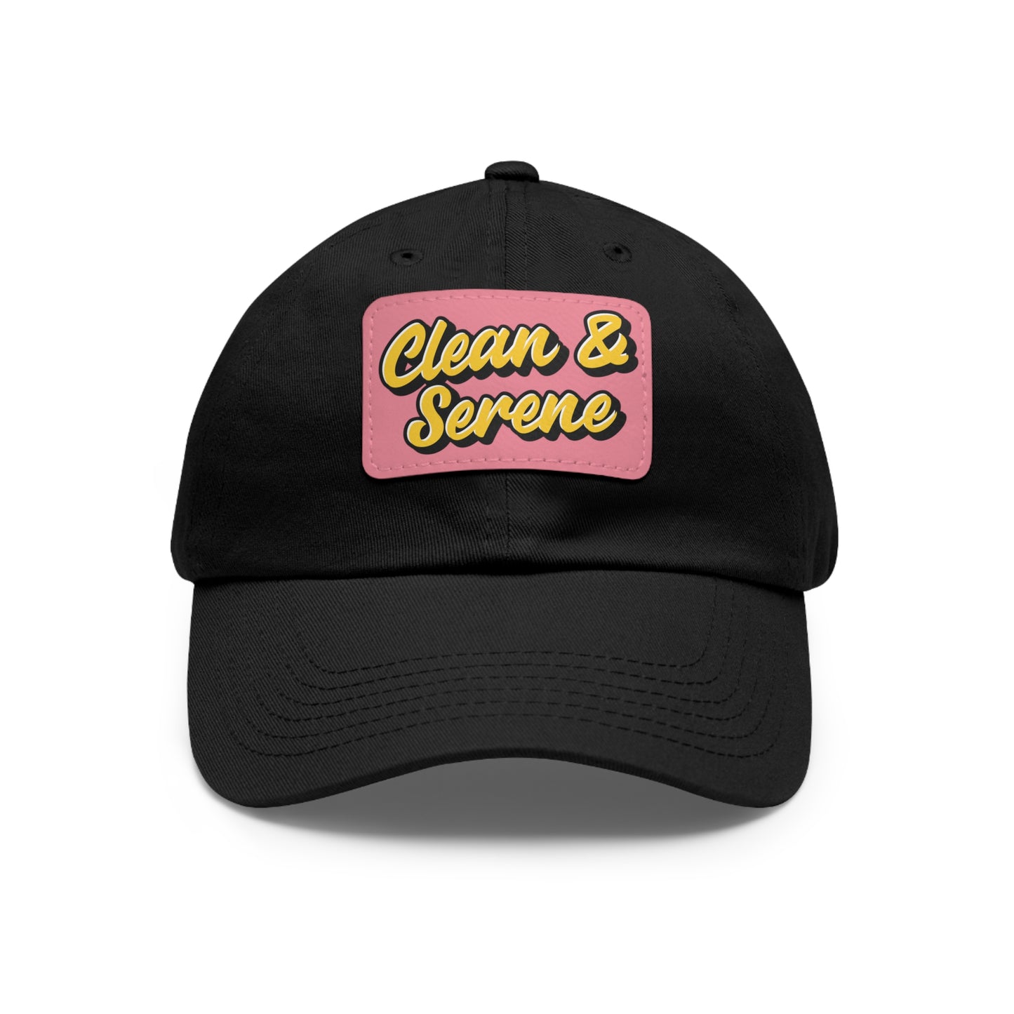 Clean and Serene Dad Hat with Leather Patch (Rectangle)