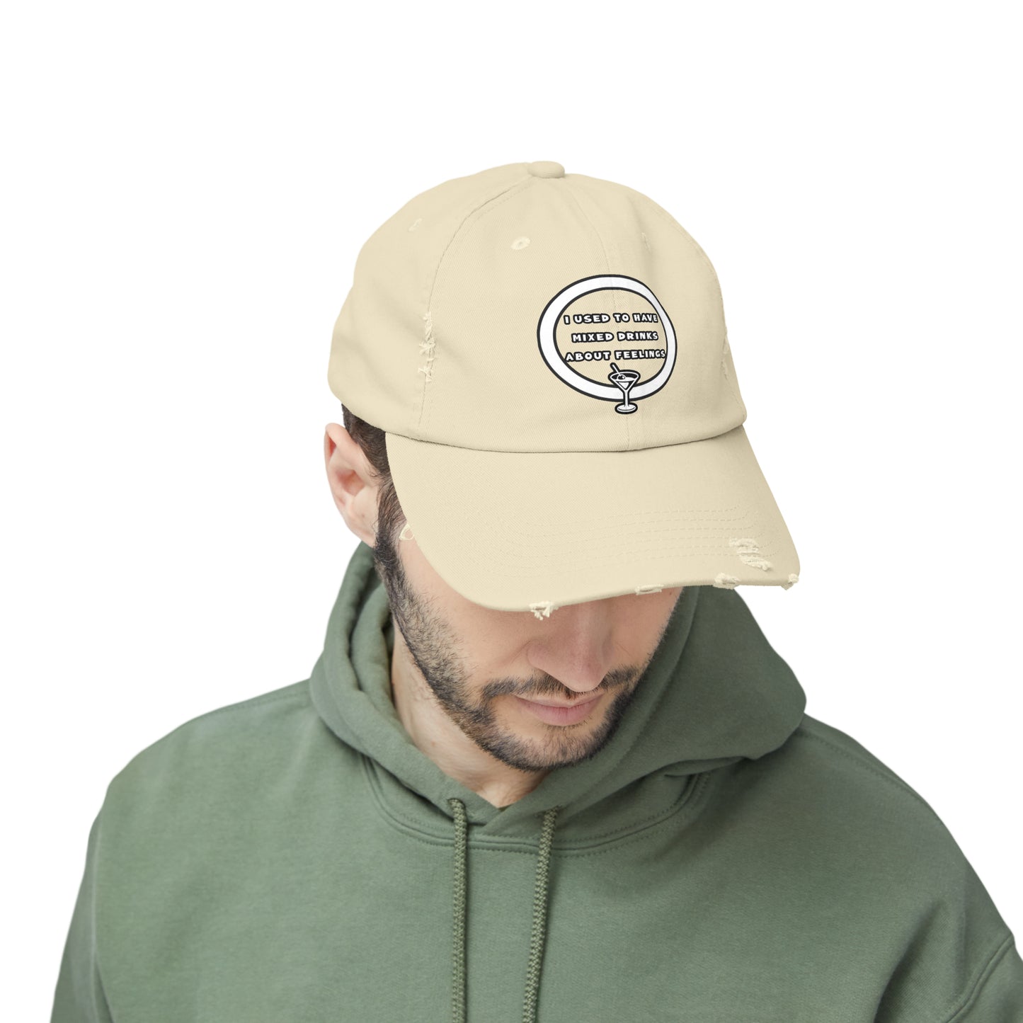 Mixed Drinks About Feelings Unisex Distressed Cap