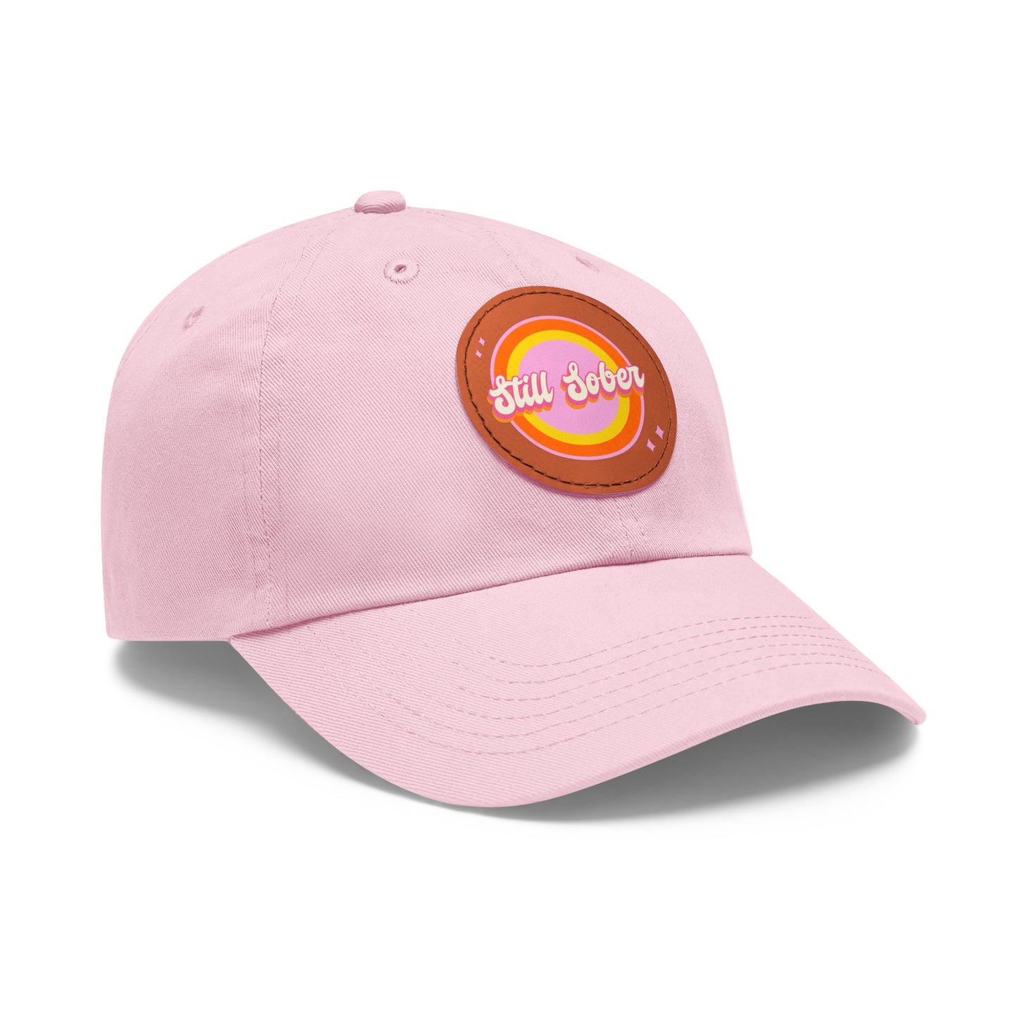 Still Sober Dad Hat with Leather Patch (Round)