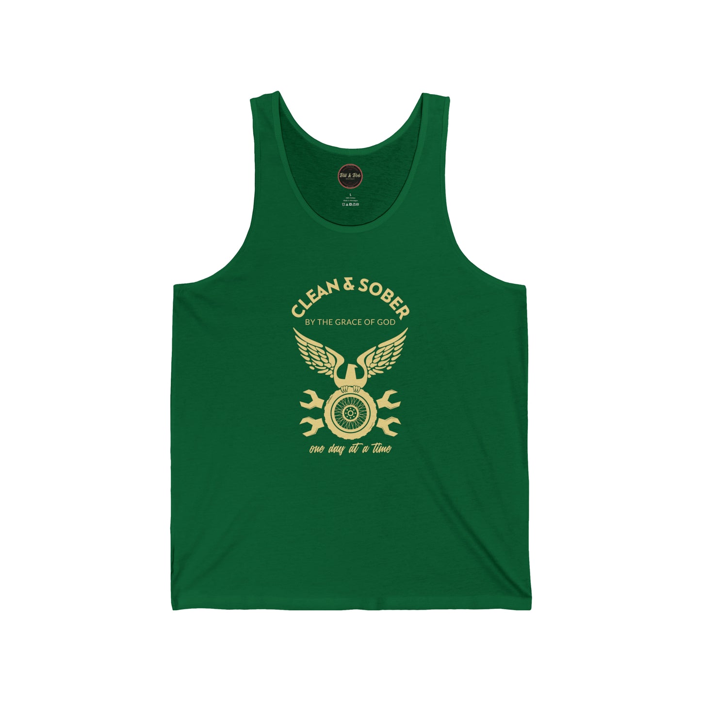 Clean and Sober by the Grace of God Unisex Jersey Tank