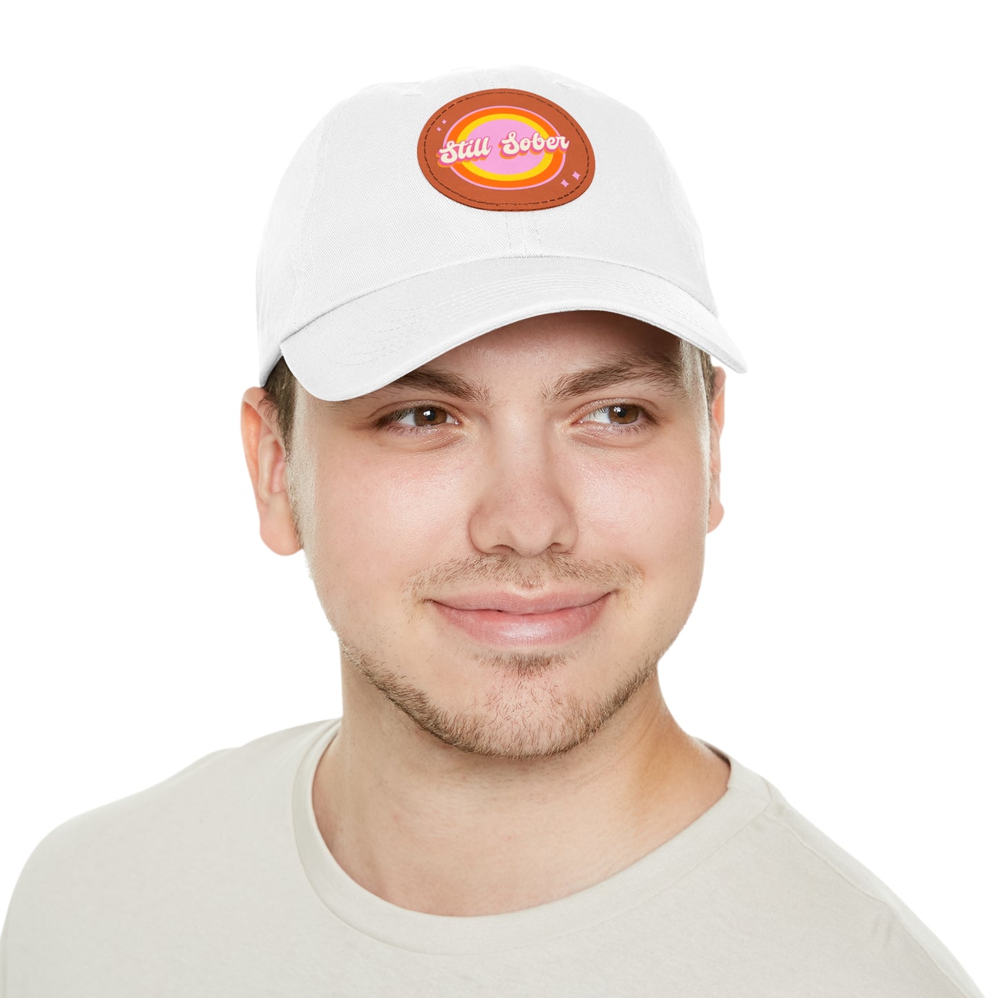 Still Sober Dad Hat with Leather Patch (Round)