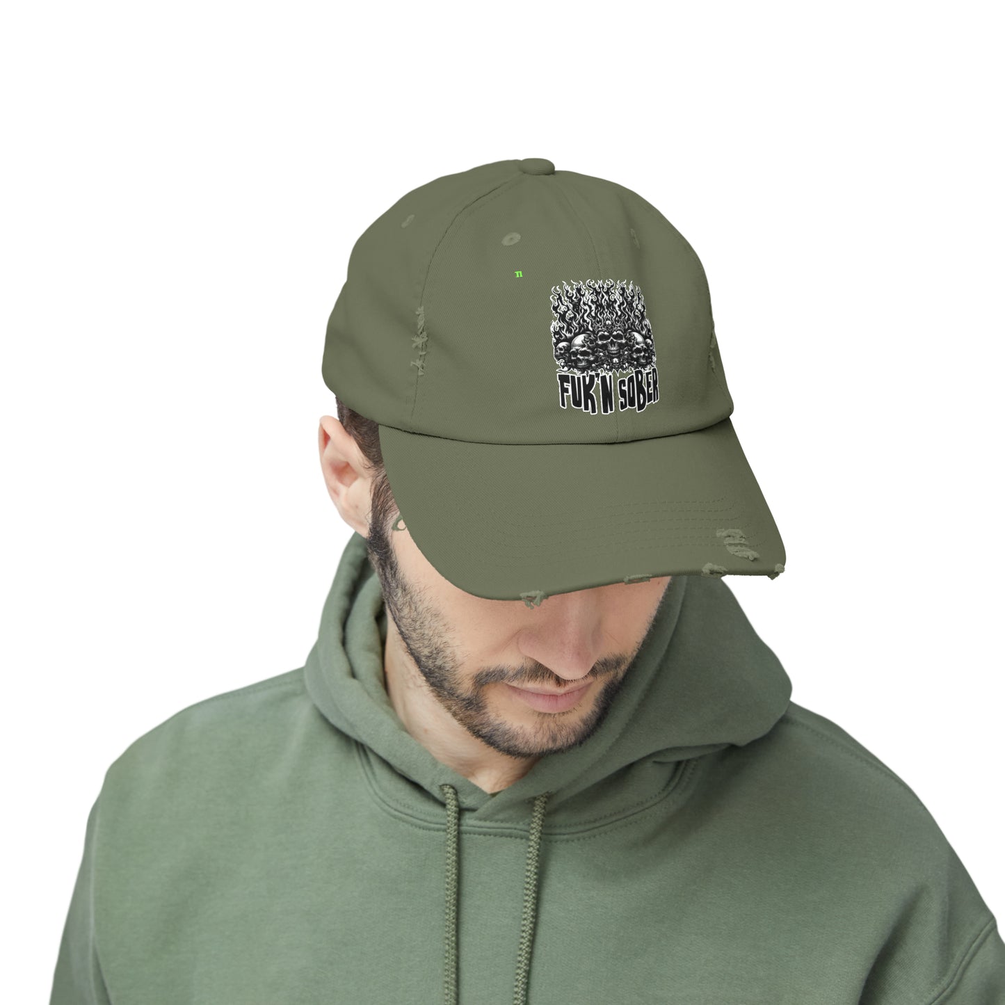 Fuk'n Sober Unisex Distressed Cap