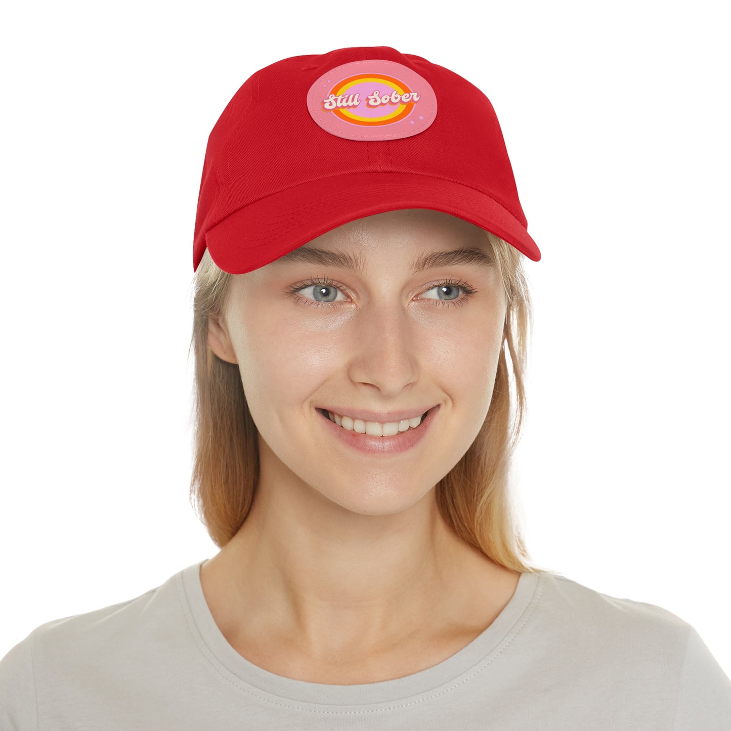 Still Sober Dad Hat with Leather Patch (Round)