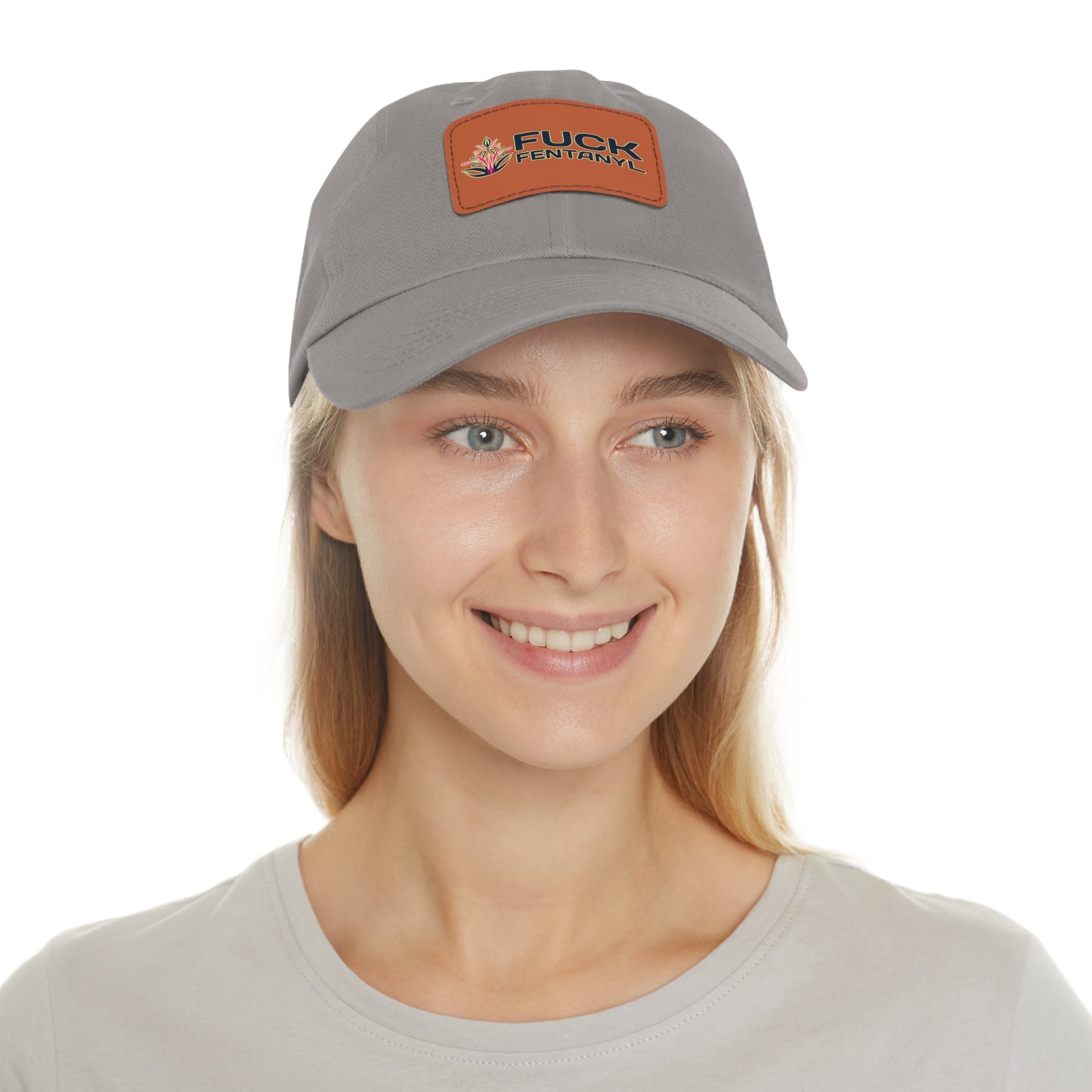 Fuck Fentanyl baseball cap with Leather Patch (Rectangle)