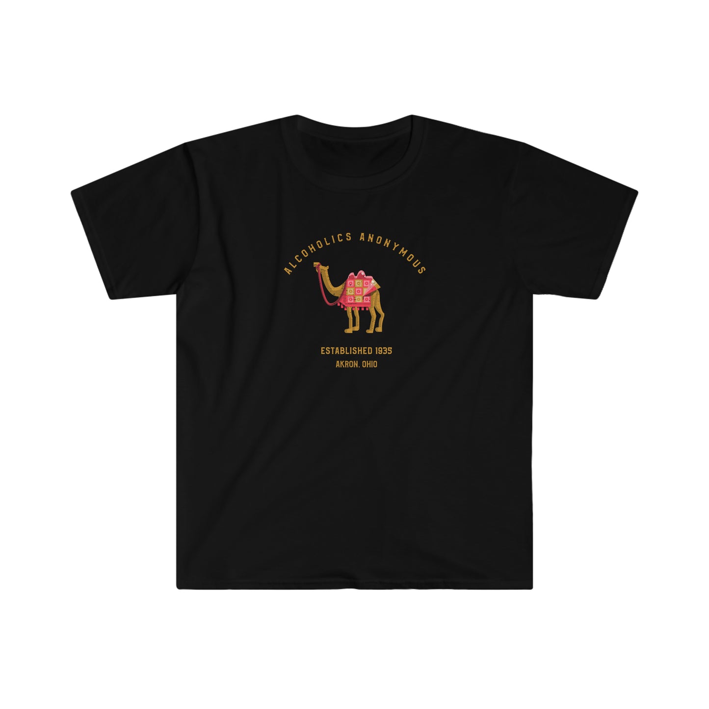 Sobriety Alcoholics Anonymous Camel Unisex Softstyle T-Shirt