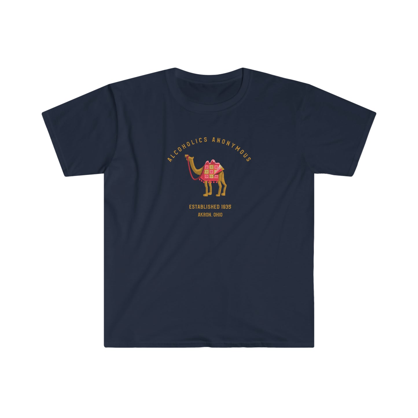 Sobriety Alcoholics Anonymous Camel Unisex Softstyle T-Shirt