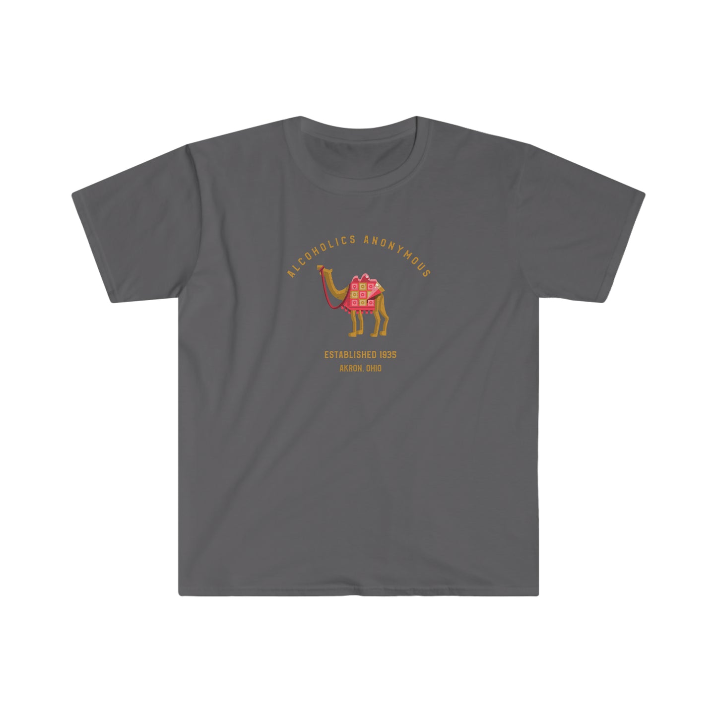 Sobriety Alcoholics Anonymous Camel Unisex Softstyle T-Shirt