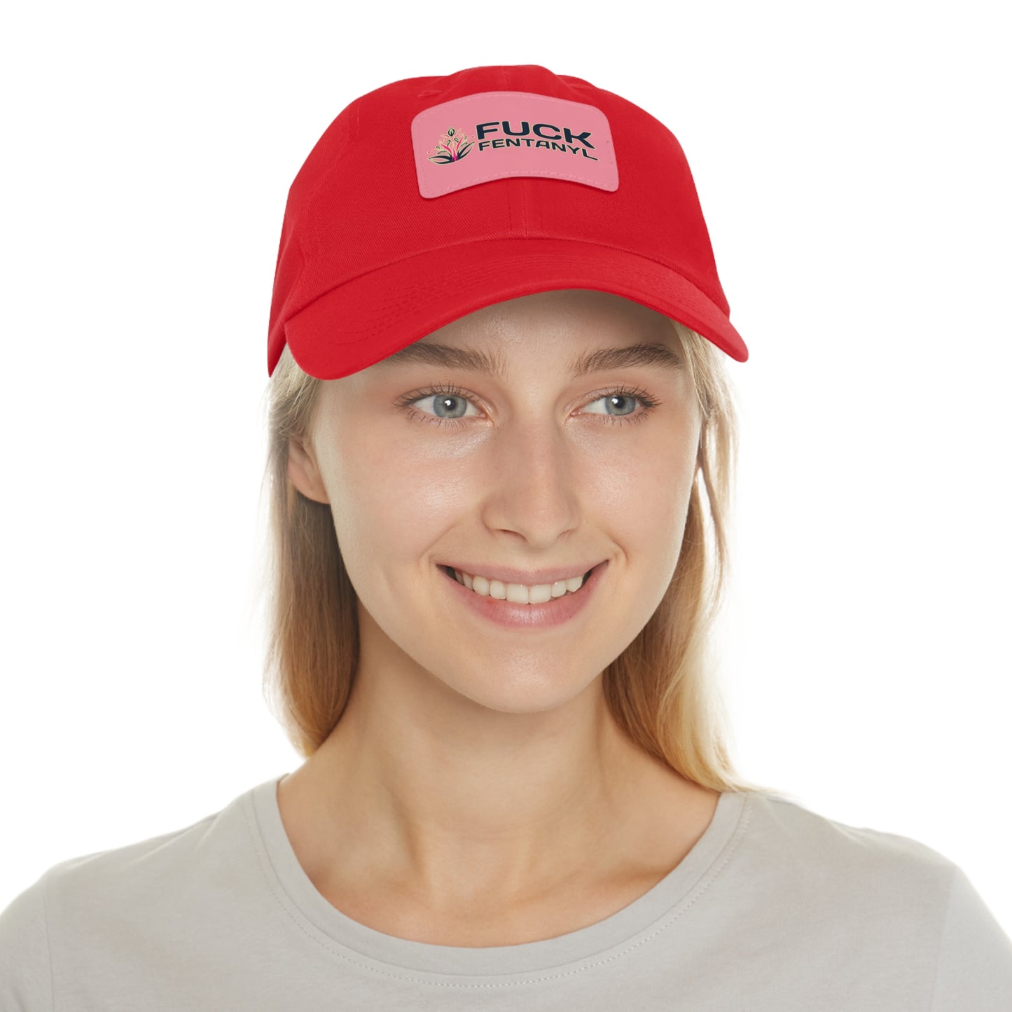 Fuck Fentanyl baseball cap with Leather Patch (Rectangle)