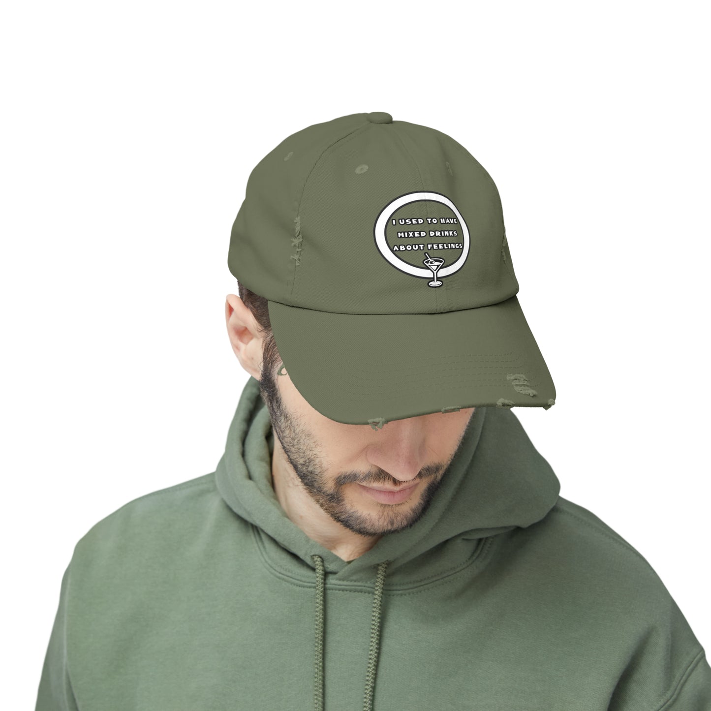 Mixed Drinks About Feelings Unisex Distressed Cap