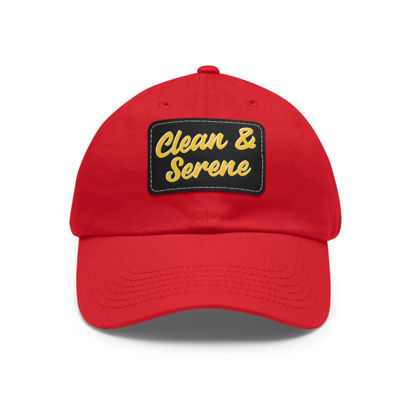 Clean and Serene Dad Hat with Leather Patch (Rectangle)