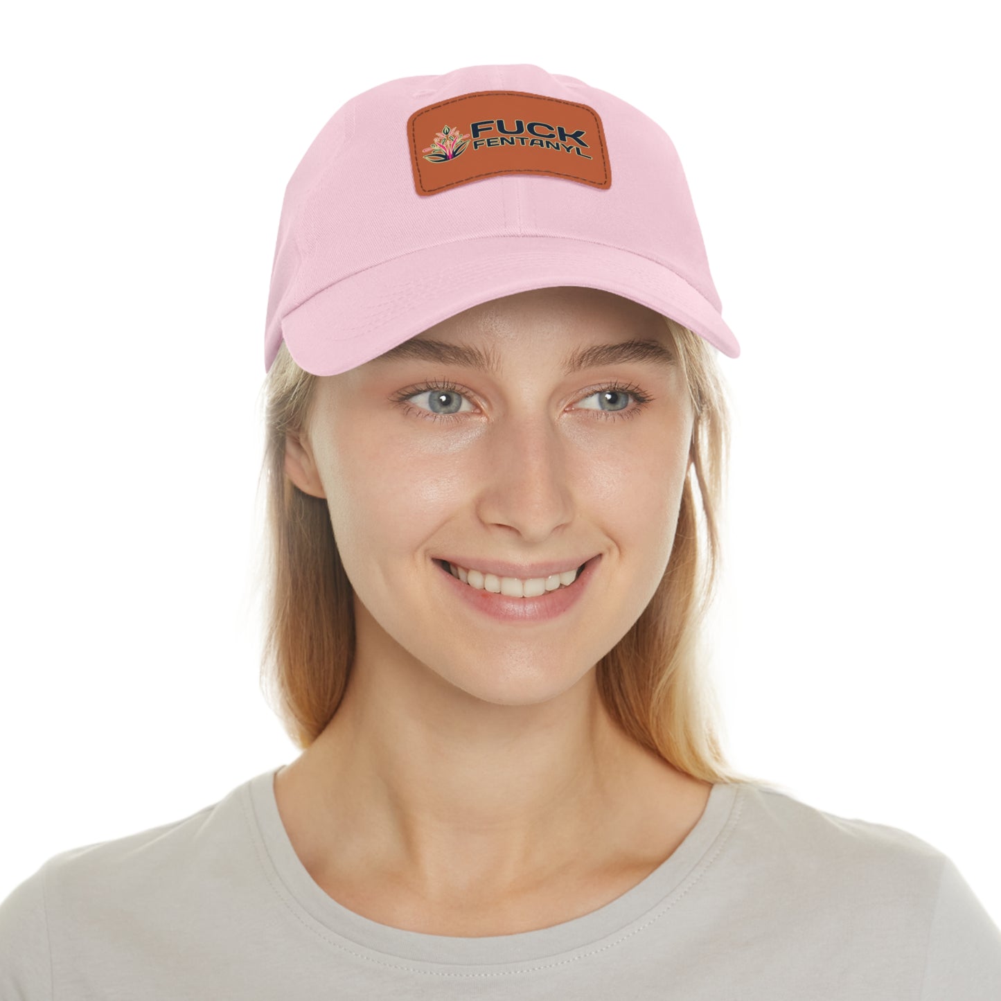 Fuck Fentanyl baseball cap with Leather Patch (Rectangle)