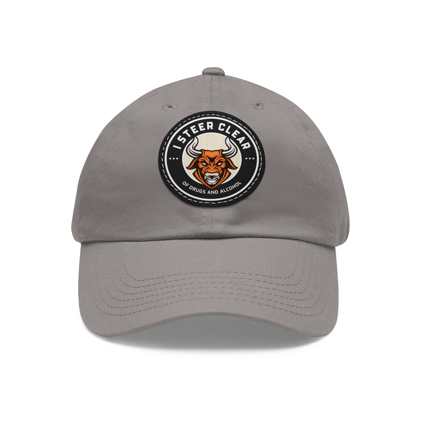 I Steer Clear Dad Hat with Leather Patch (Round)