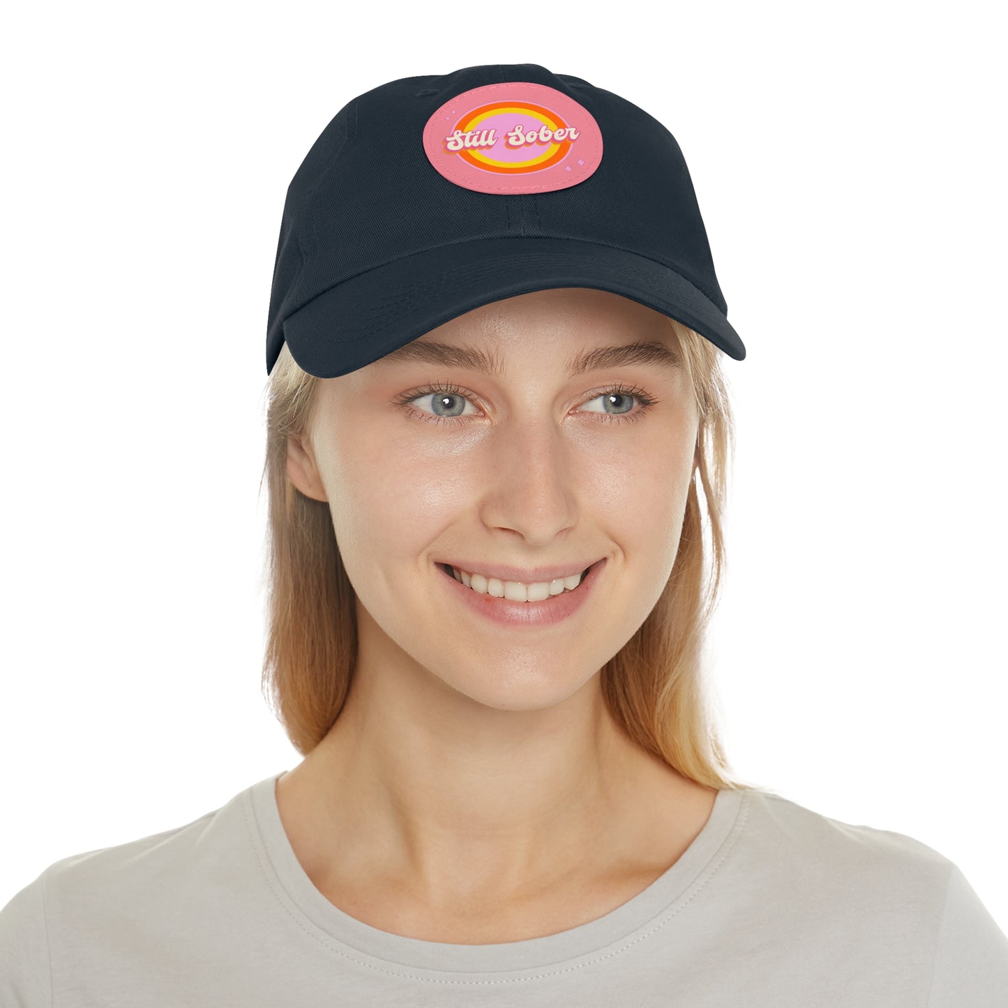 Still Sober Dad Hat with Leather Patch (Round)