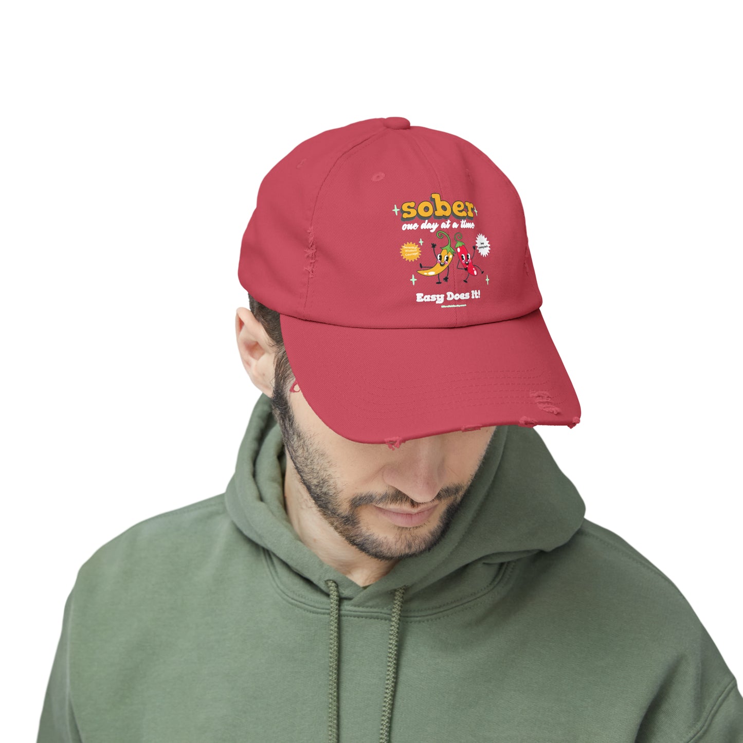 Silly Sober Unisex Distressed Cap