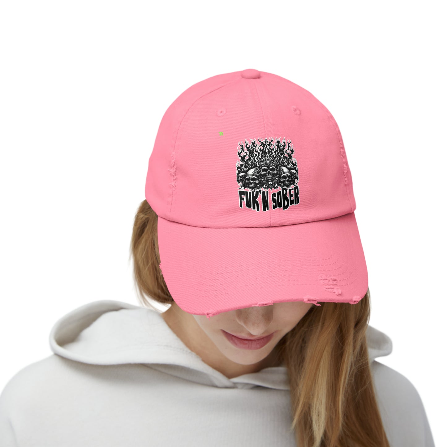 Fuk'n Sober Unisex Distressed Cap