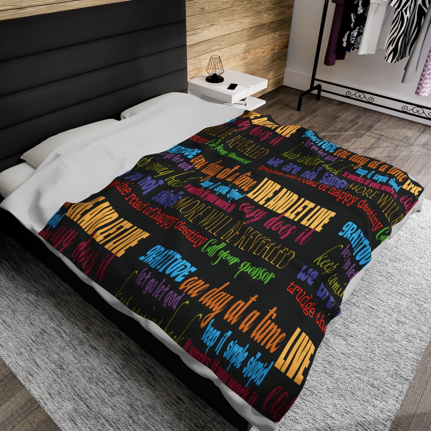 60" x 80" 12-Step Slogans Velveteen Plush Blanket