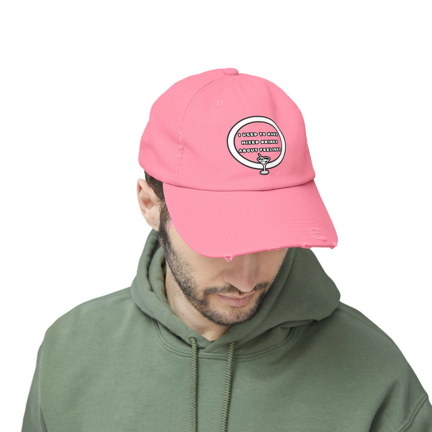 Mixed Drinks About Feelings Unisex Distressed Cap