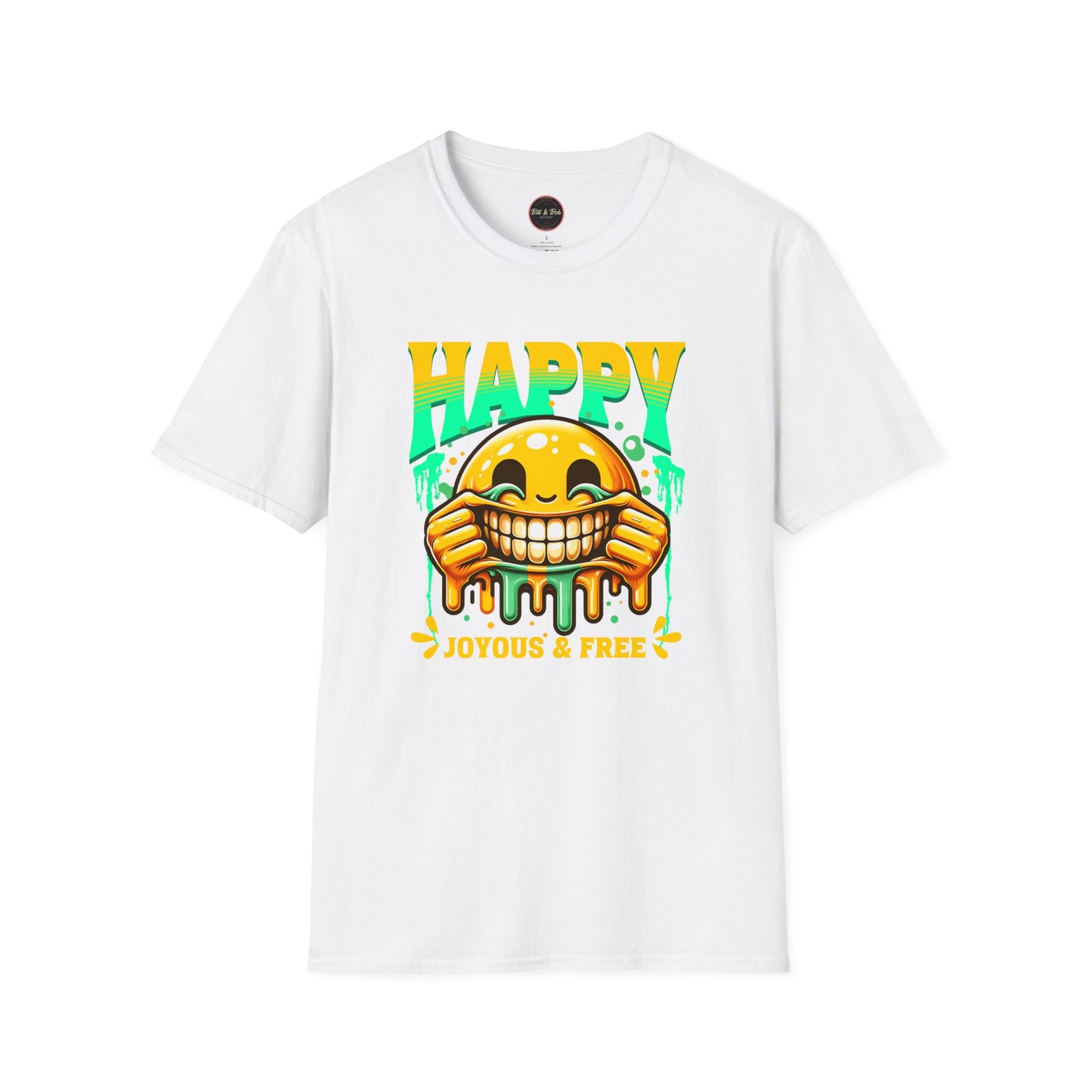 Happy Joyous and Free Unisex Softstyle T-Shirt
