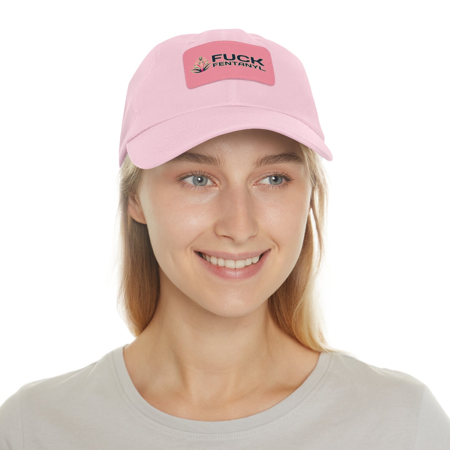Fuck Fentanyl baseball cap with Leather Patch (Rectangle)