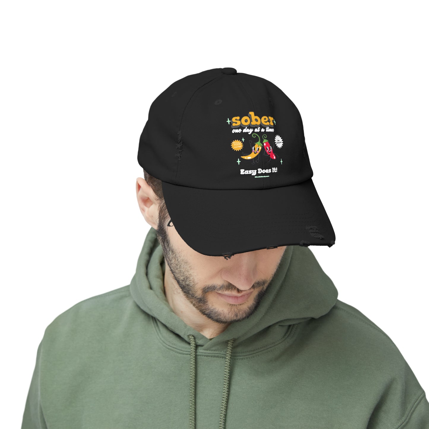Silly Sober Unisex Distressed Cap