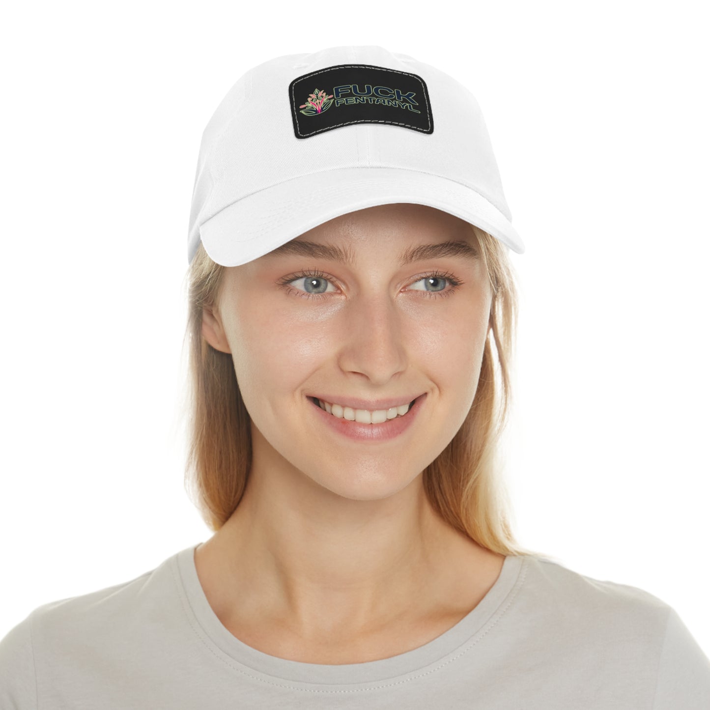 Fuck Fentanyl baseball cap with Leather Patch (Rectangle)