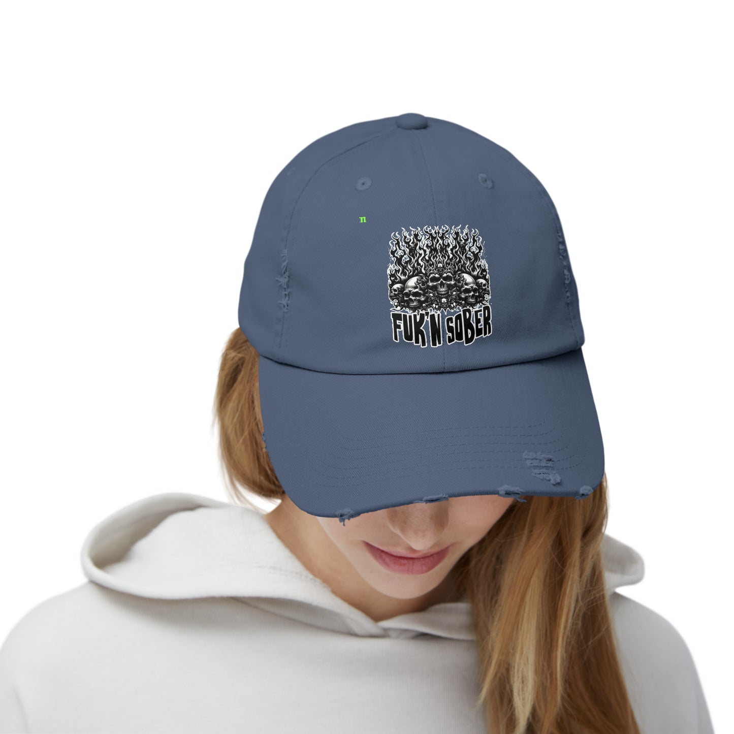Fuk'n Sober Unisex Distressed Cap