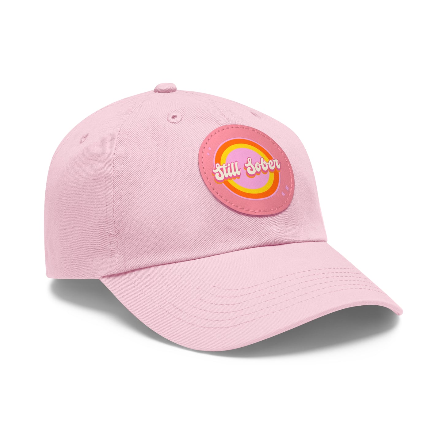 Still Sober Dad Hat with Leather Patch (Round)
