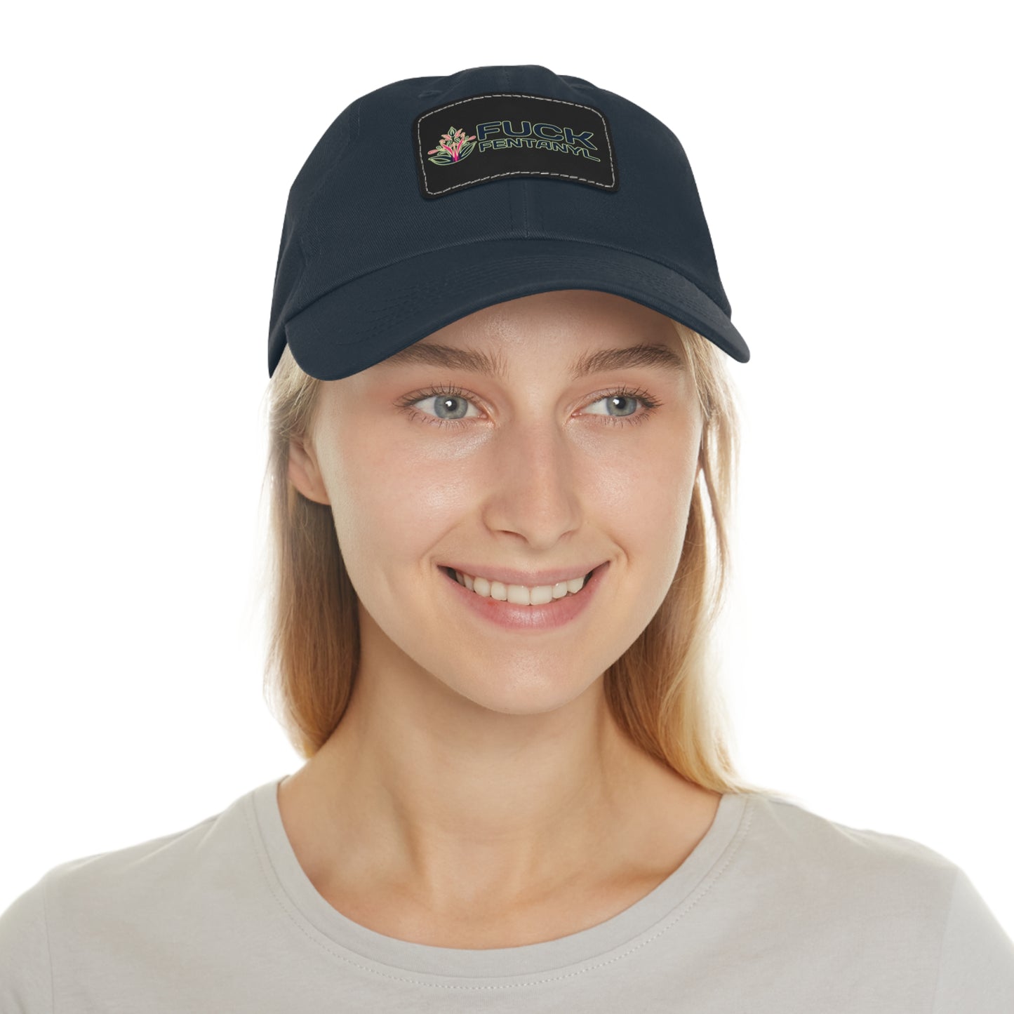 Fuck Fentanyl baseball cap with Leather Patch (Rectangle)