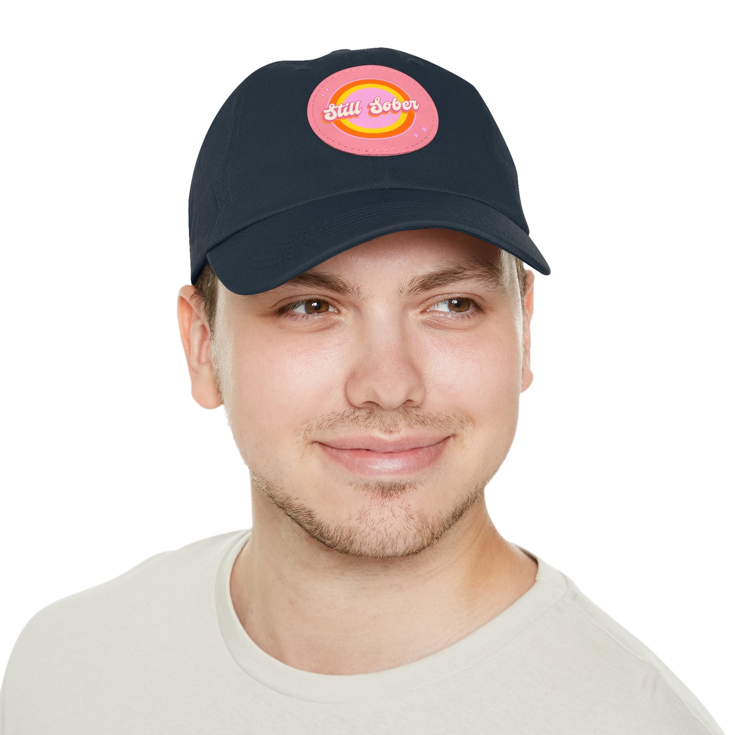 Still Sober Dad Hat with Leather Patch (Round)