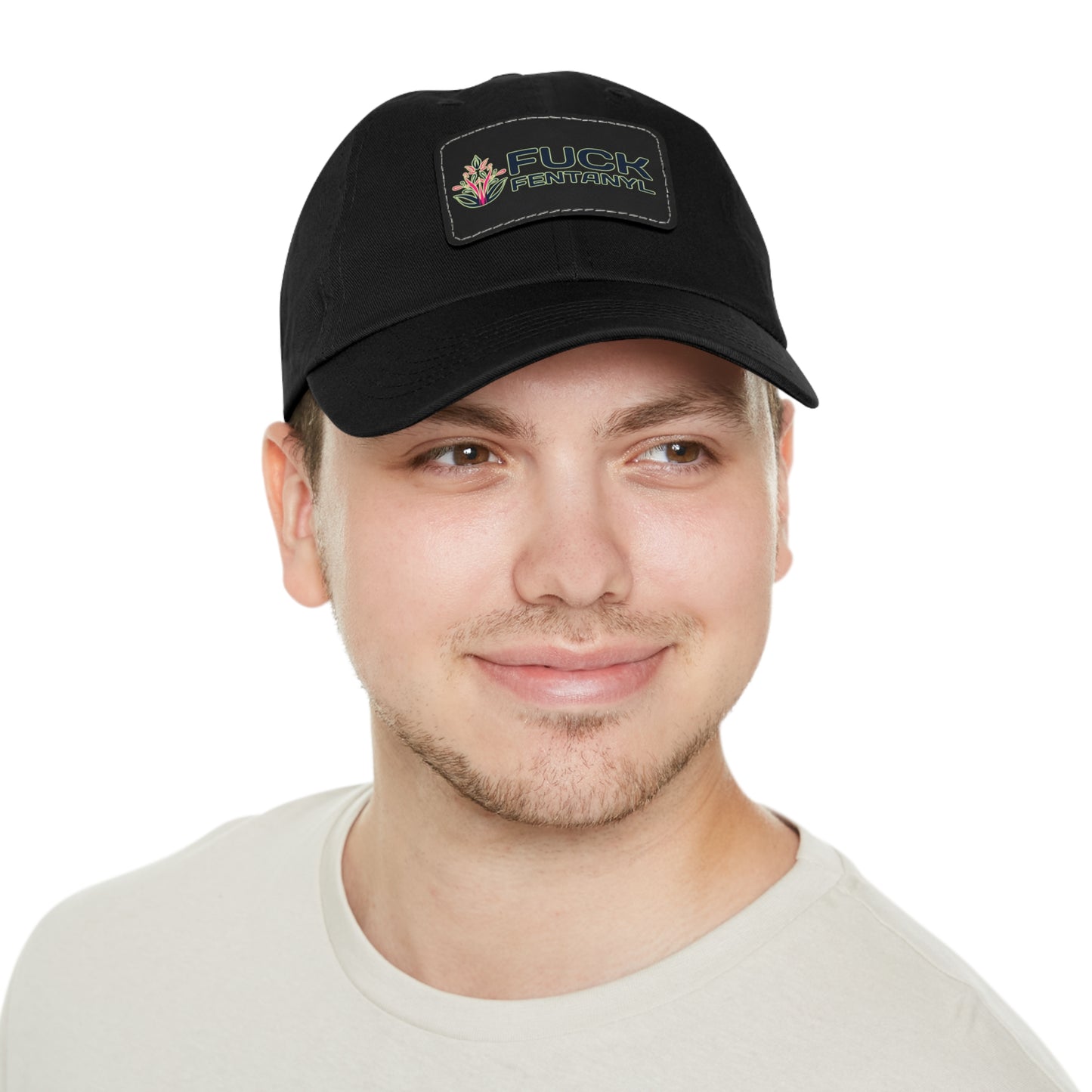 Fuck Fentanyl baseball cap with Leather Patch (Rectangle)