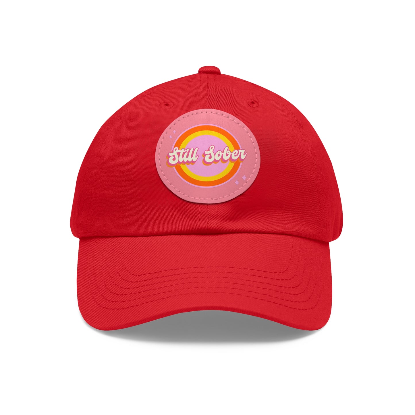 Still Sober Dad Hat with Leather Patch (Round)