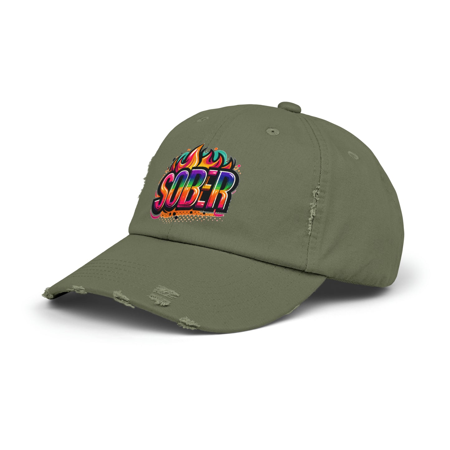 Sober Unisex Distressed Cap