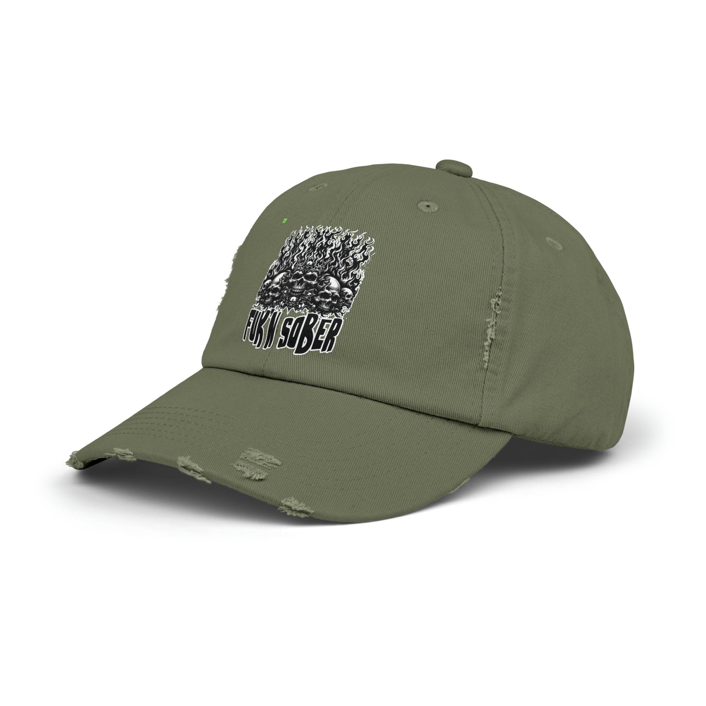 Fuk'n Sober Unisex Distressed Cap