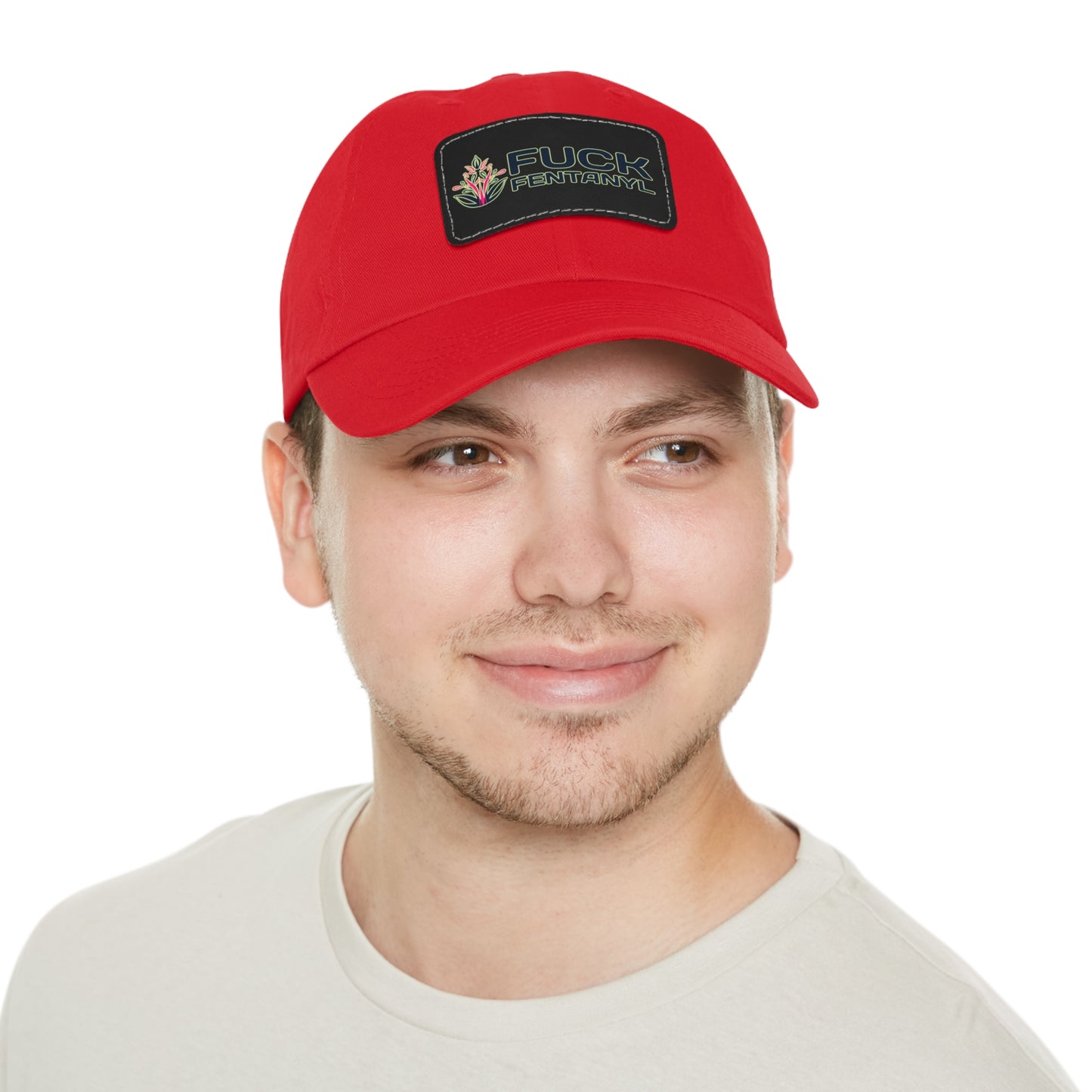 Fuck Fentanyl baseball cap with Leather Patch (Rectangle)