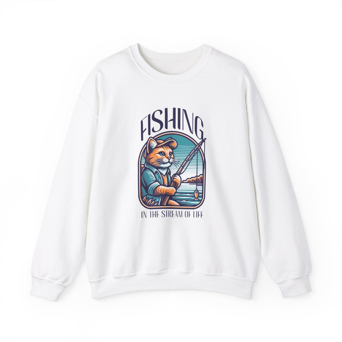 Fishing in the Stream of Life Unisex Heavy Blend™ Crewneck Sweatshirt