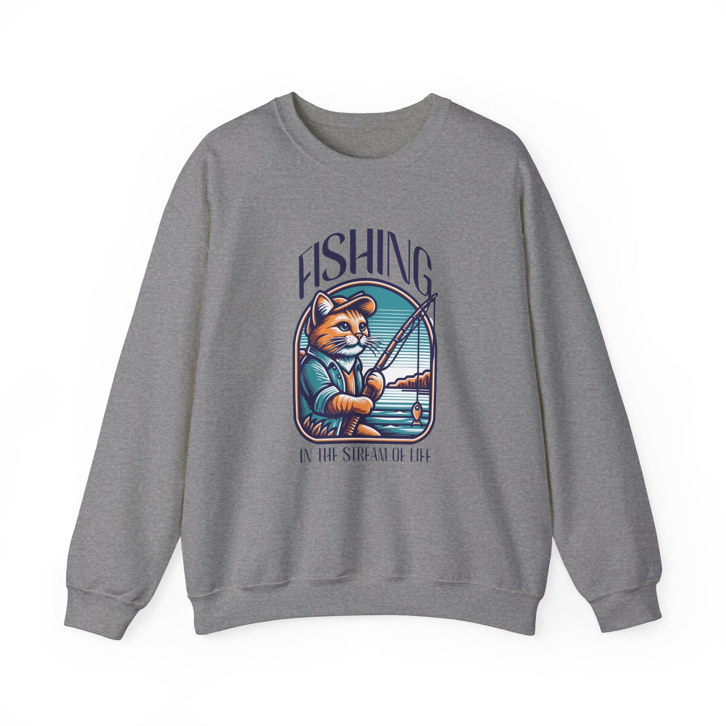 Fishing in the Stream of Life Unisex Heavy Blend™ Crewneck Sweatshirt