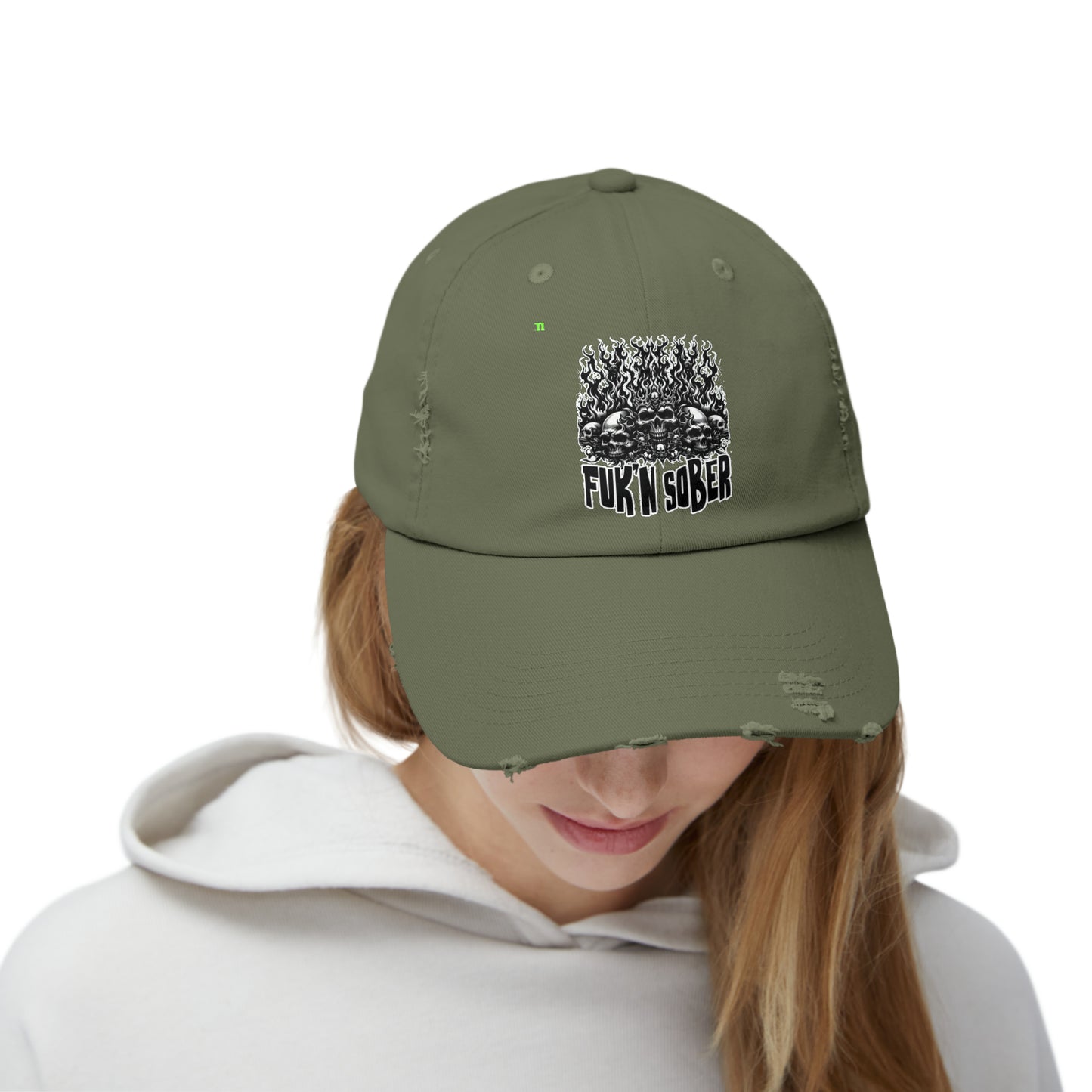 Fuk'n Sober Unisex Distressed Cap