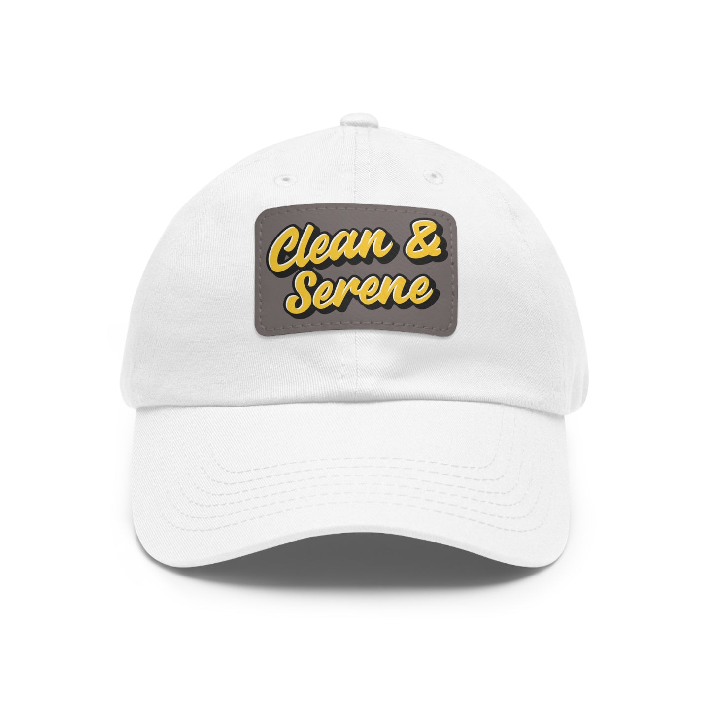 Clean and Serene Dad Hat with Leather Patch (Rectangle)