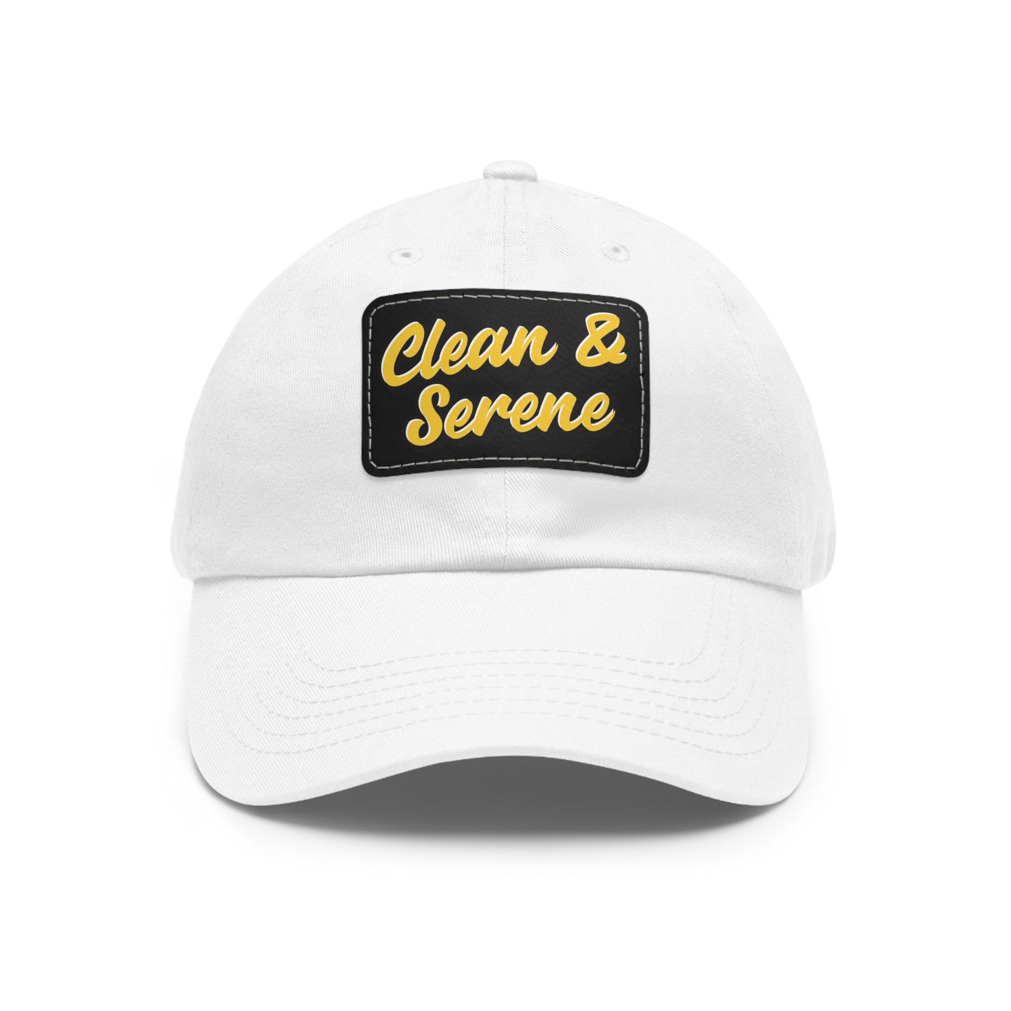 Clean and Serene Dad Hat with Leather Patch (Rectangle)