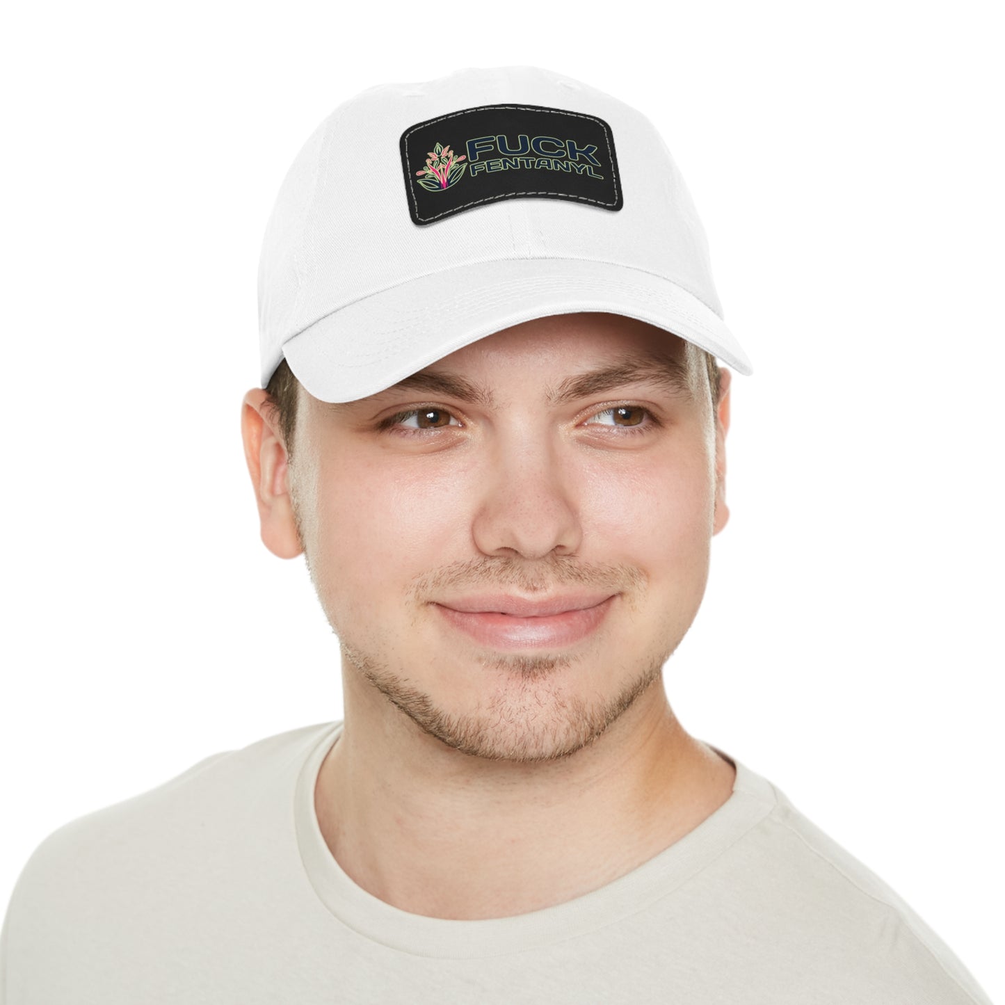 Fuck Fentanyl baseball cap with Leather Patch (Rectangle)