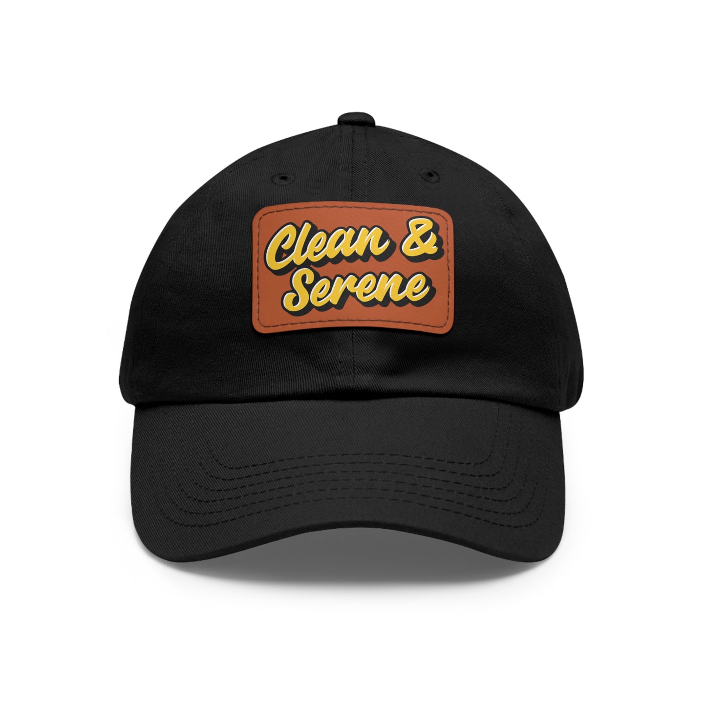 Clean and Serene Dad Hat with Leather Patch (Rectangle)