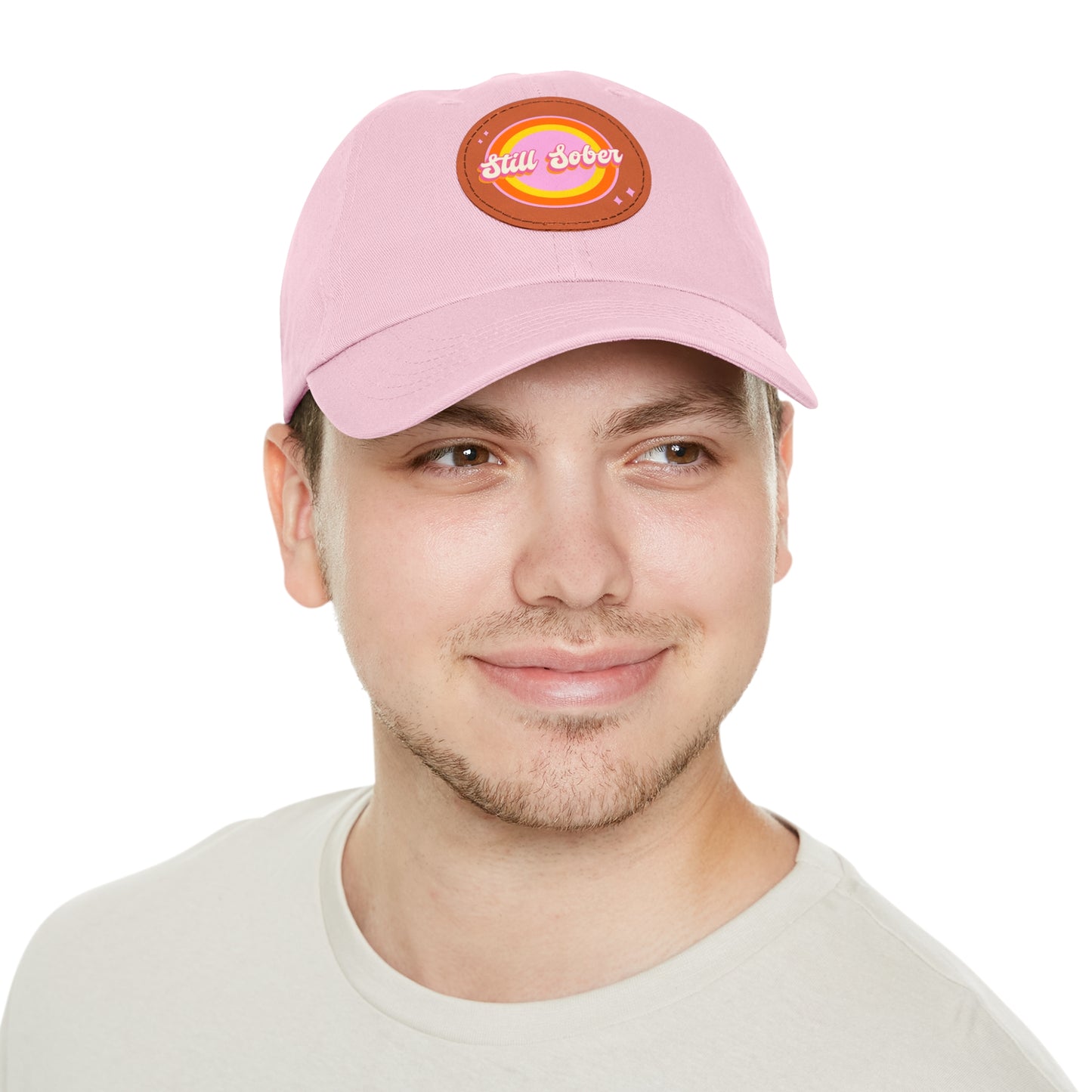 Still Sober Dad Hat with Leather Patch (Round)