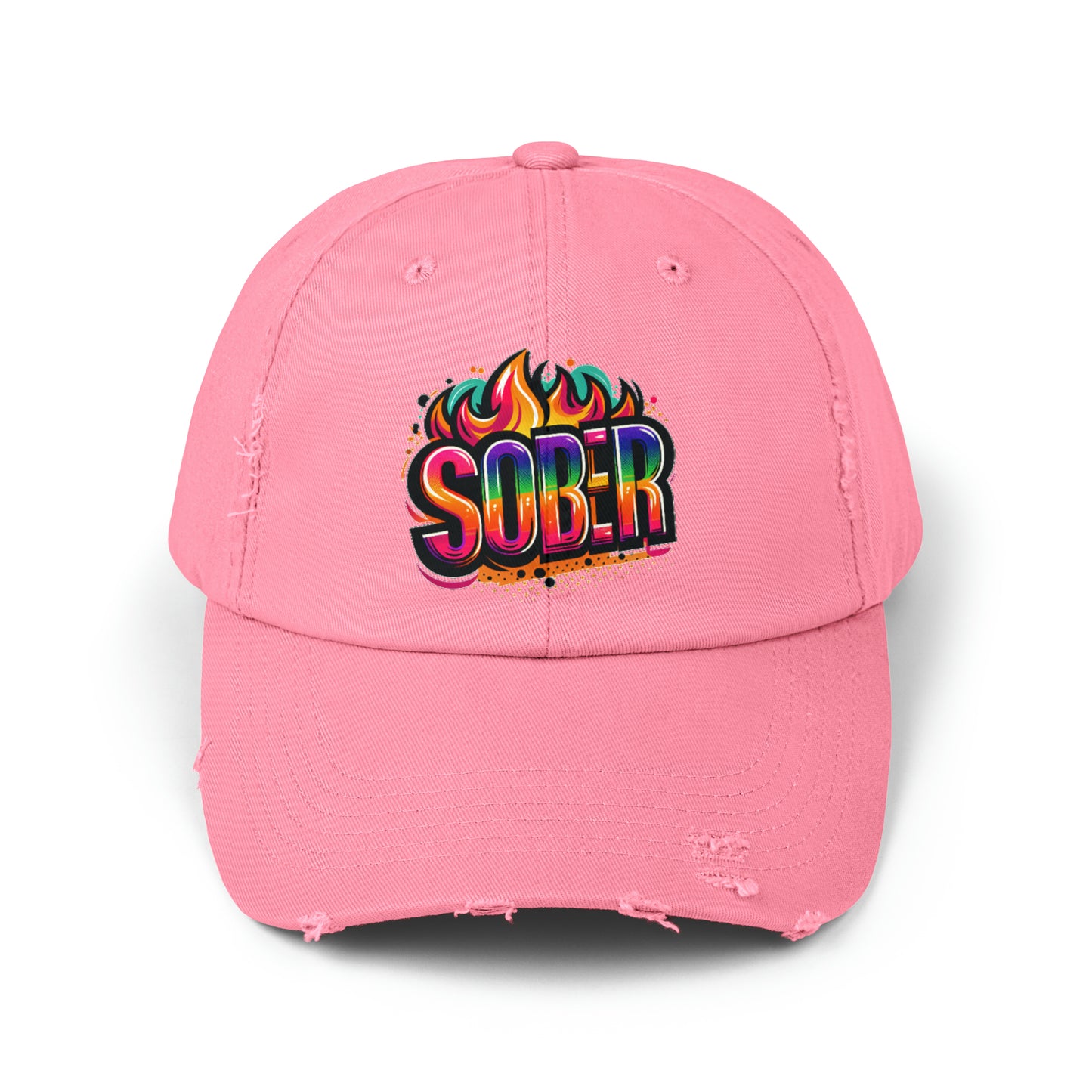 Sober Unisex Distressed Cap