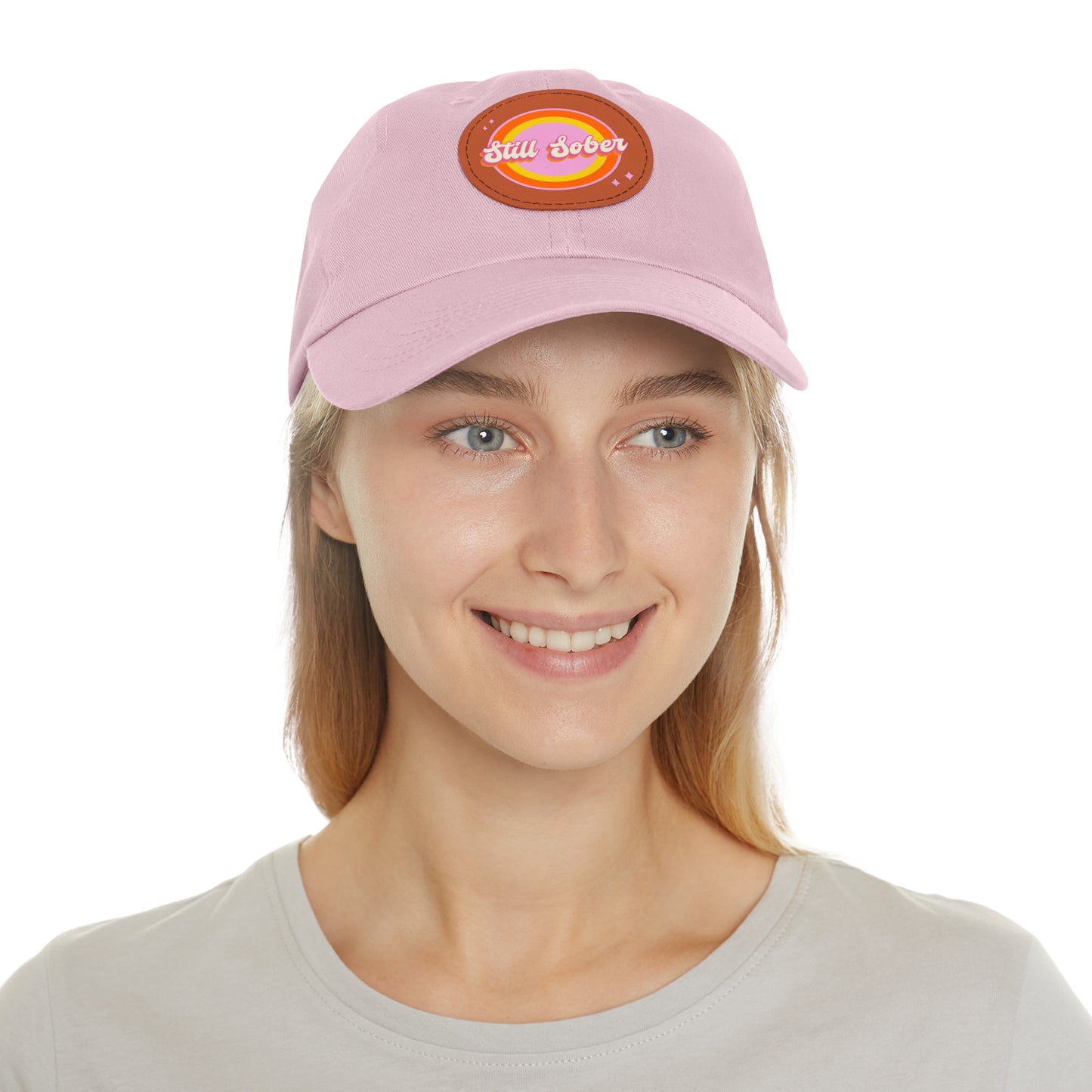 Still Sober Dad Hat with Leather Patch (Round)